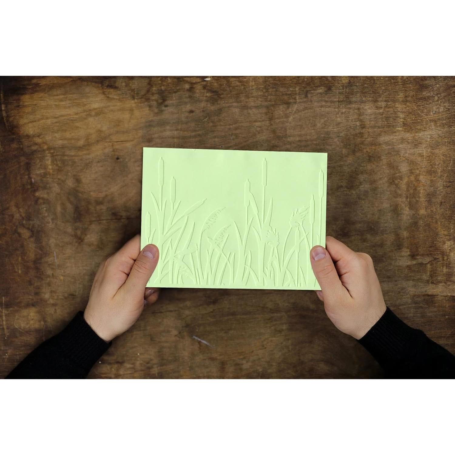 Carpeta de Embossing Plástico Hying 14.5x10.5 cm Textura Hierba