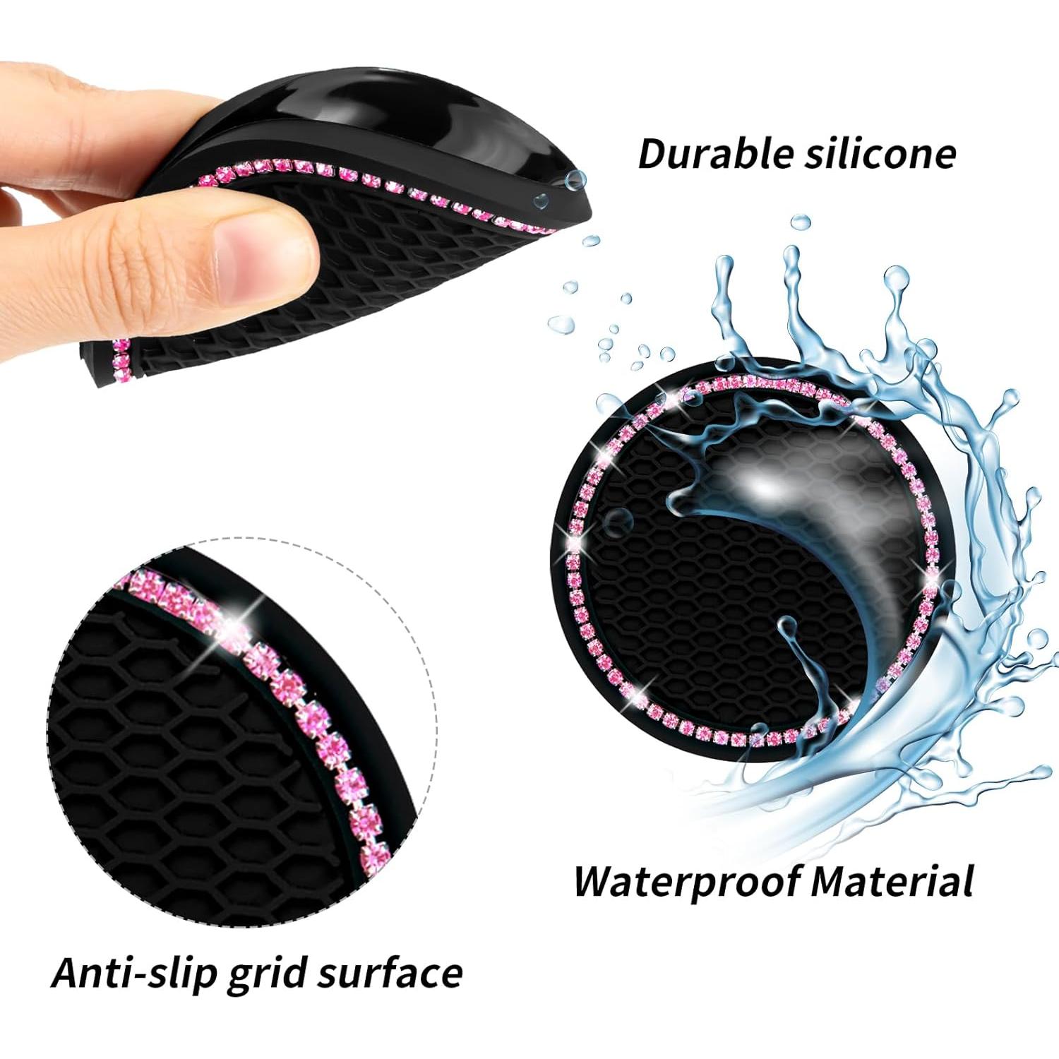 Posavasos de Coche Senose 6.99 cm Silicona Antideslizante 2 Pcs