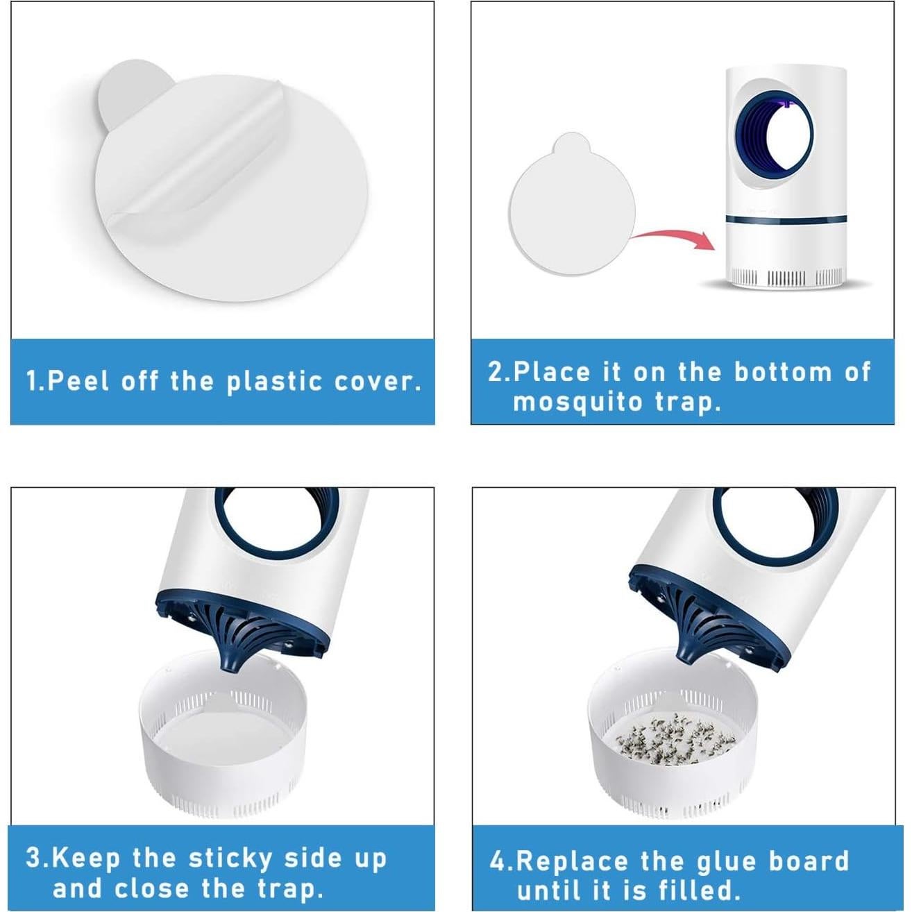 48 Almohadillas Adhesivas para Trampas de Insectos Dichroma 10.5 cm