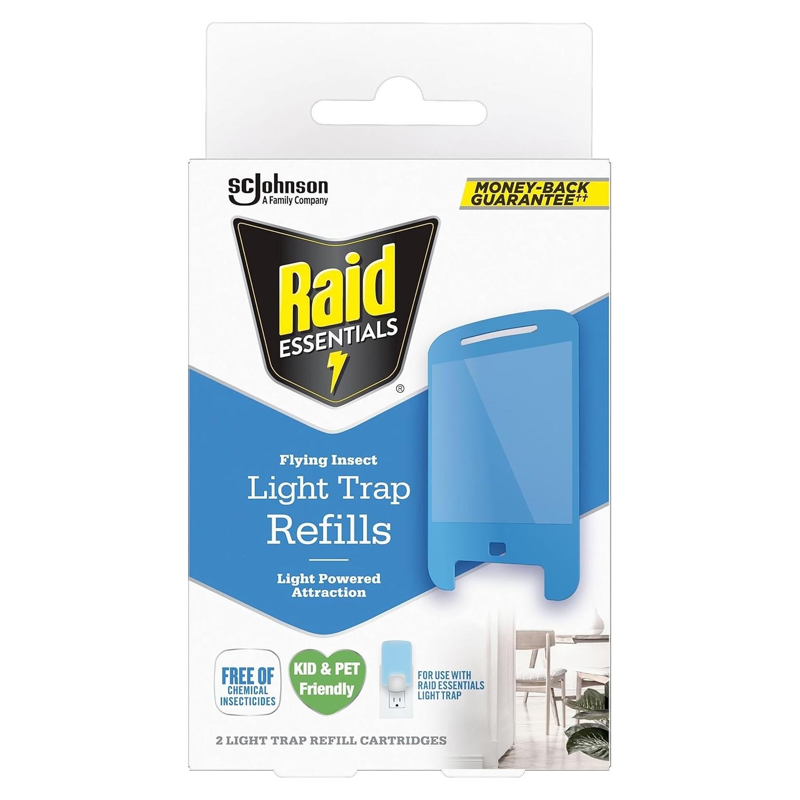 Recargas trampa luz insectos Raid Essentials 2 cartuchos