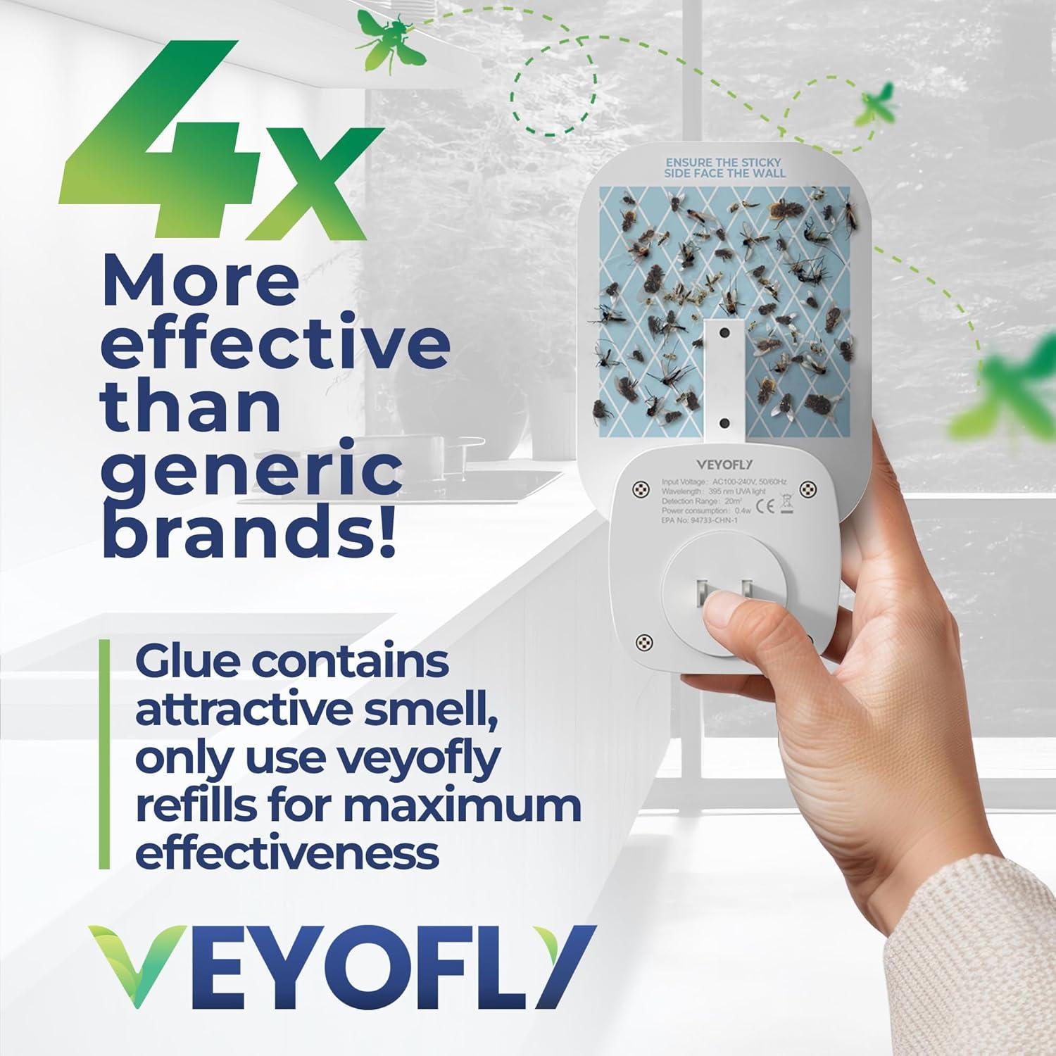 Trampa para Moscas Interior VEYOFLY VF01 con 3 Recargas