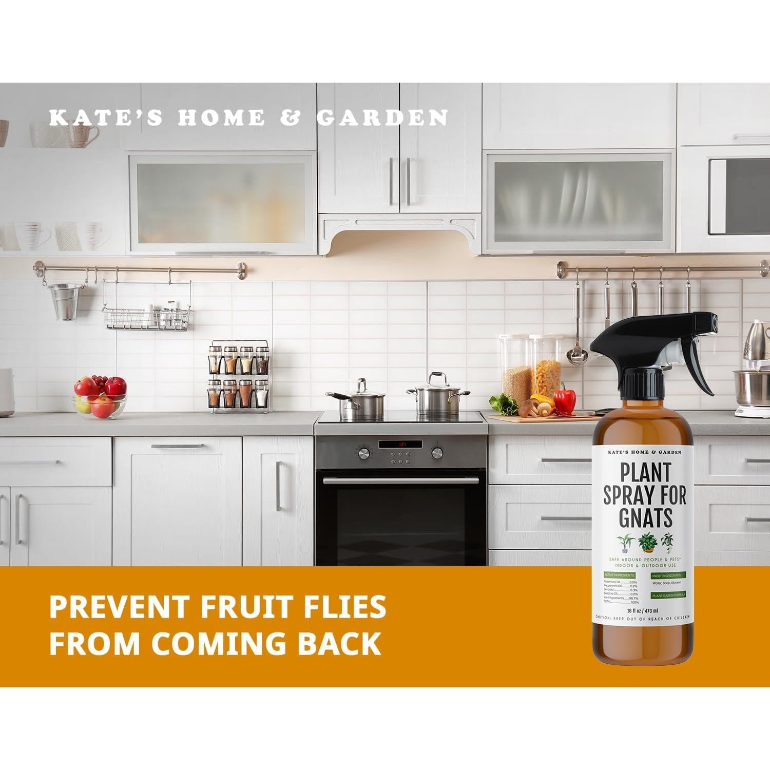 Spray Insecticida Natural Kate's para Plantas 473ml + 12 Trampas