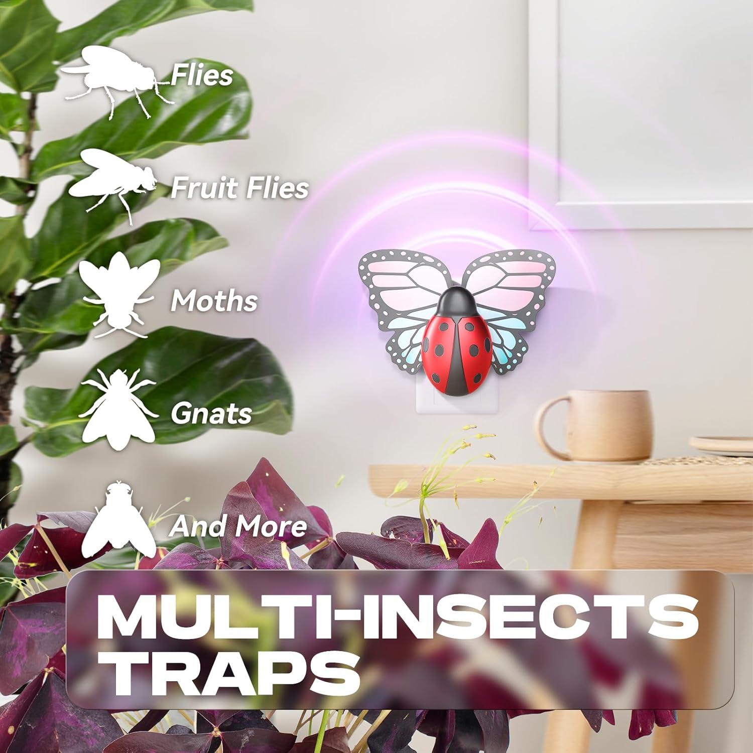 Trampa de Insectos Voladores ILCPP con Luz LED UV y 3 Recargas