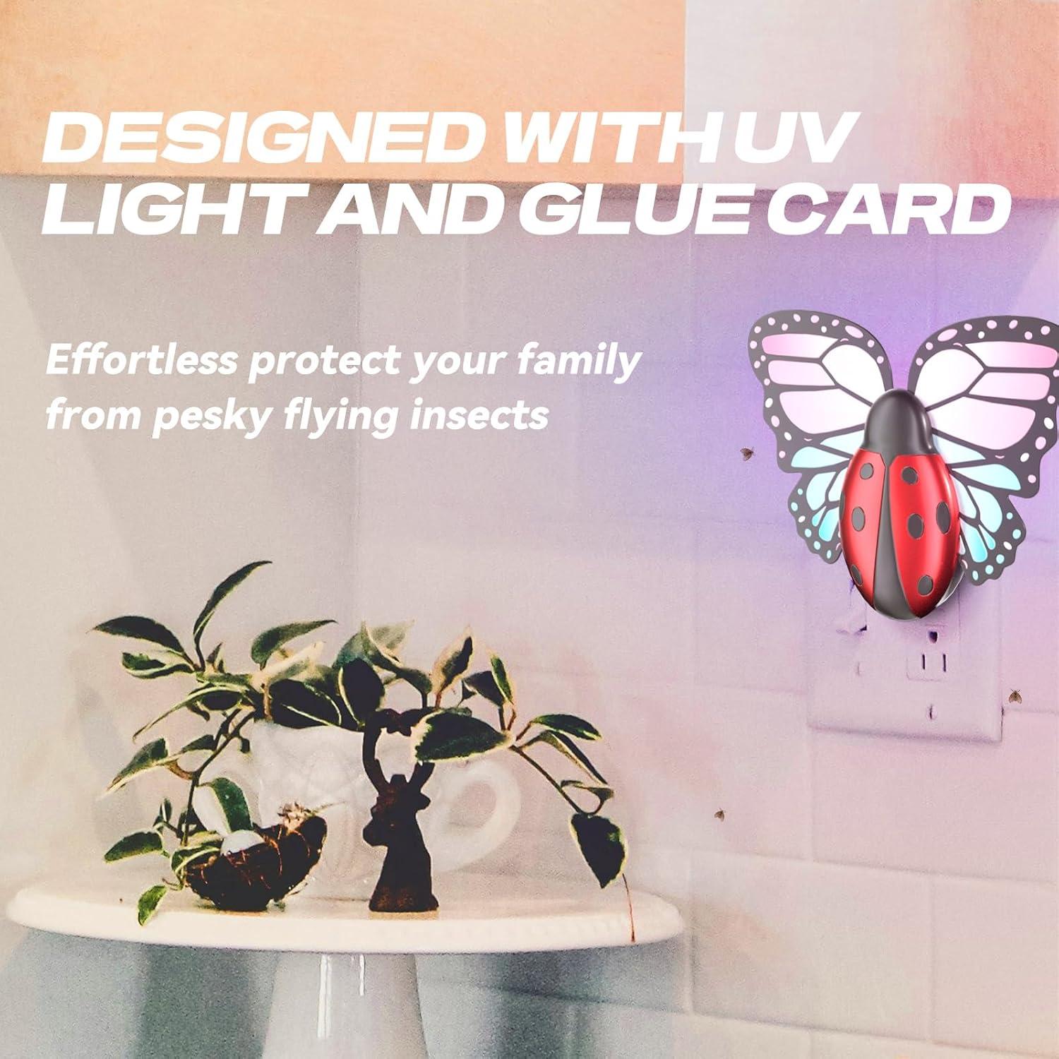 Trampa de Insectos Voladores ILCPP con Luz LED UV y 3 Recargas