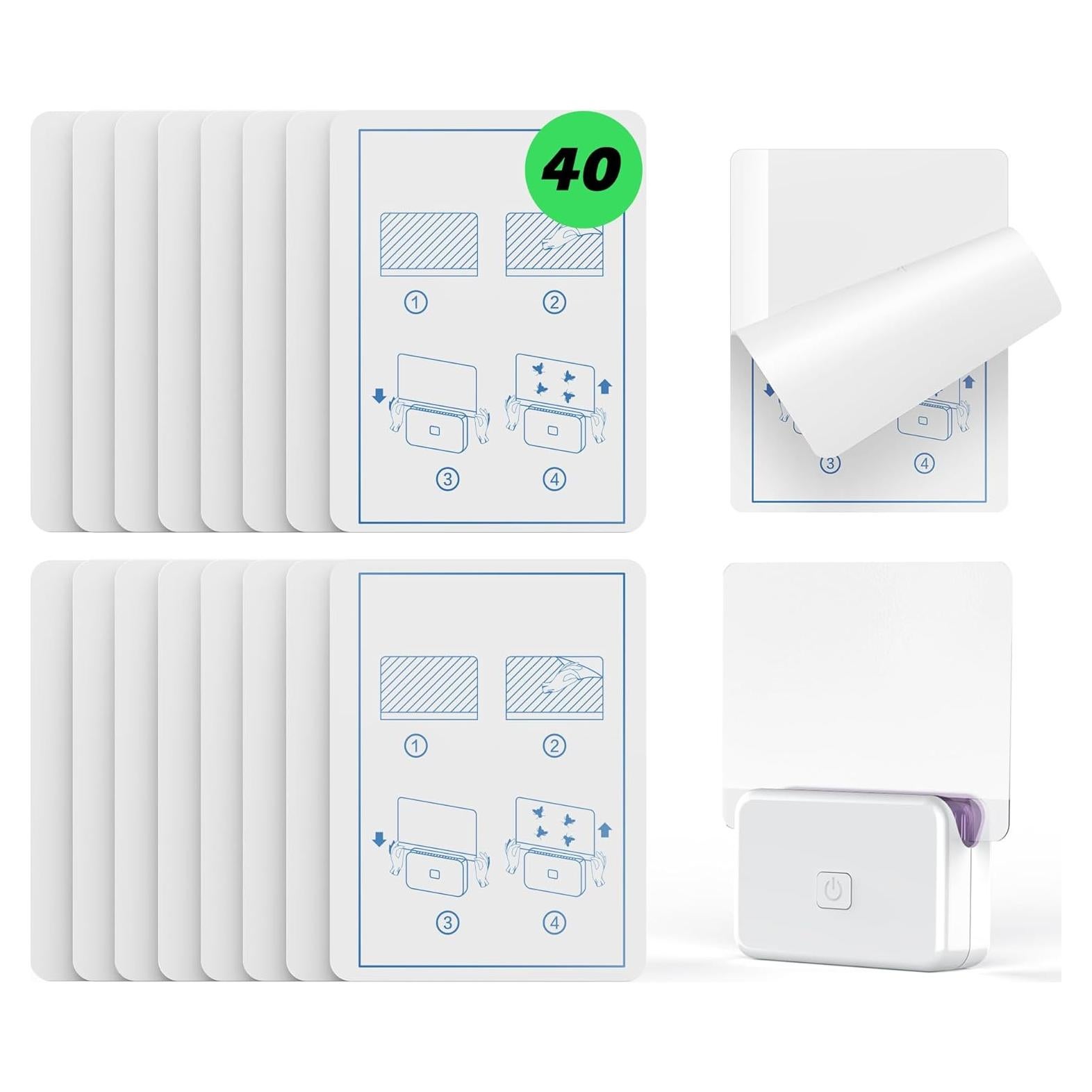 40 Recargas Tarjetas Pegajosas LFSYS para Trampa Moscas UV