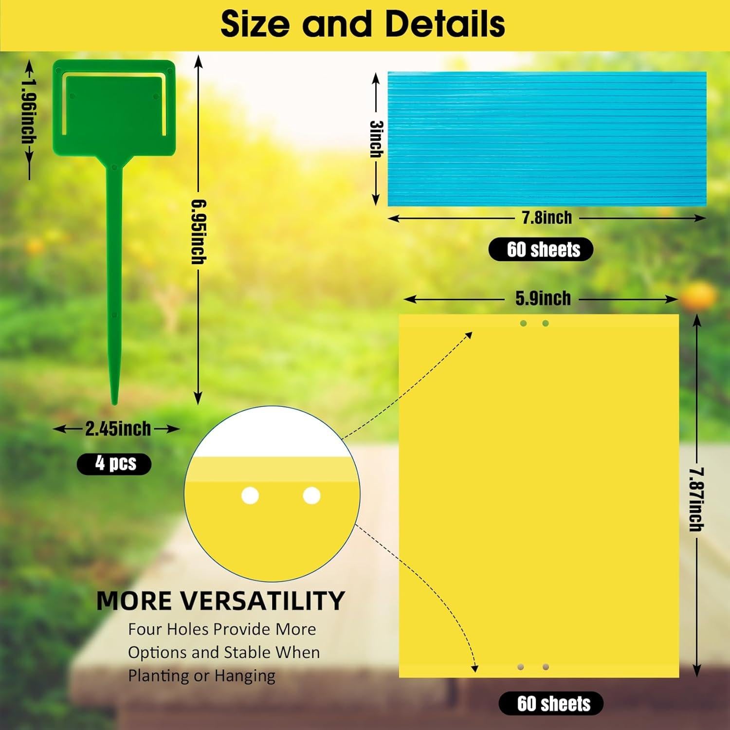 Trampas Adherentes Amarillas Dwcom 60 Piezas para Moscas