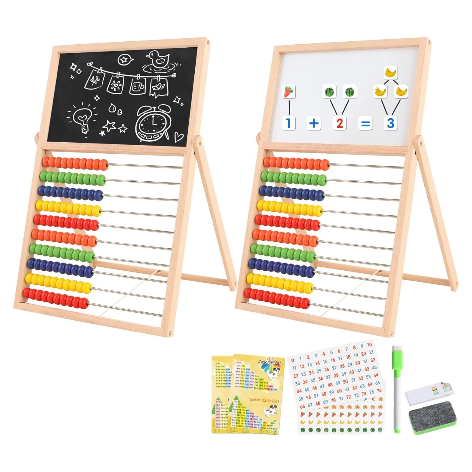 Ábaco de Madera Ranqibo Doble Cara con 100 Números Magnéticos