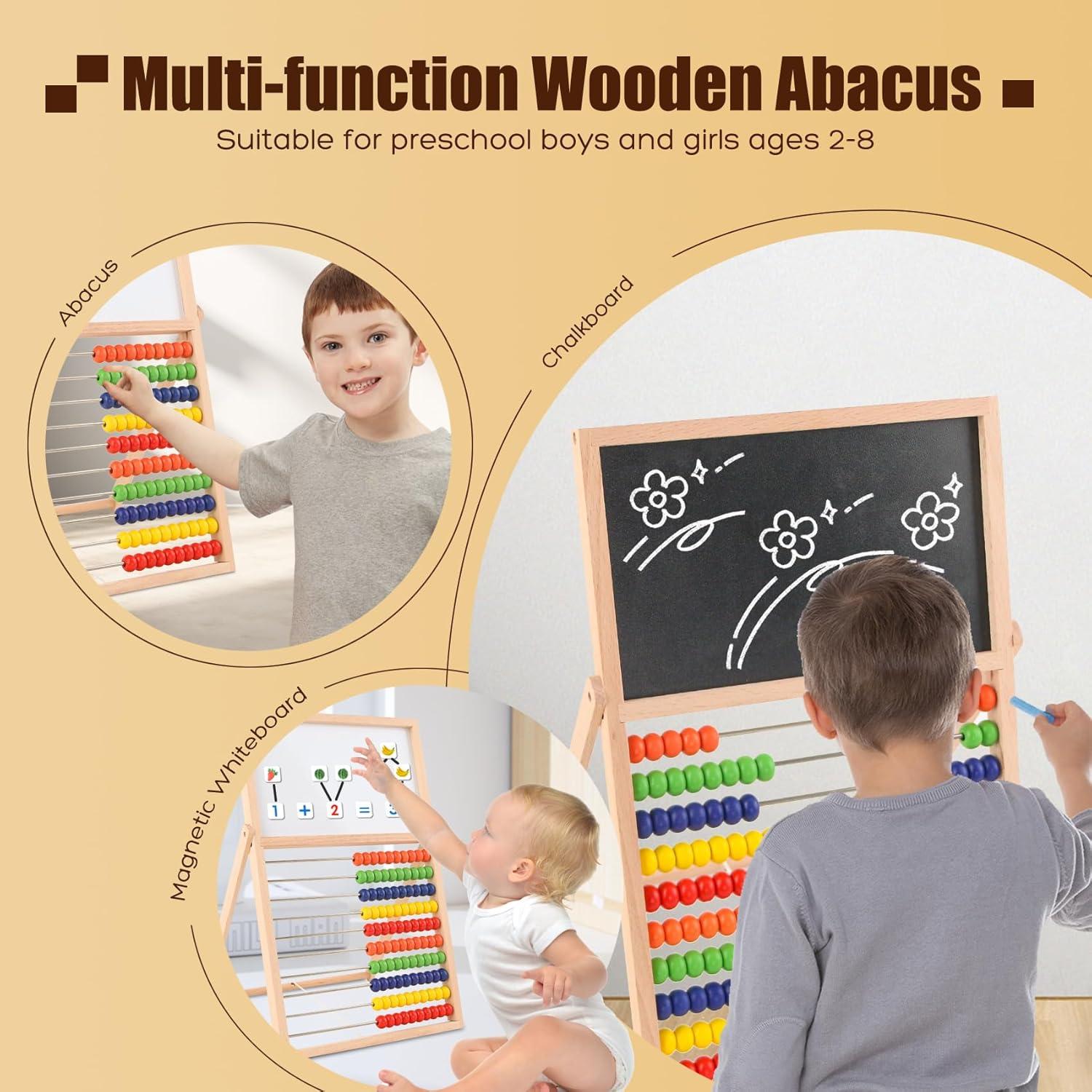 Ábaco de Madera Ranqibo Doble Cara con 100 Números Magnéticos