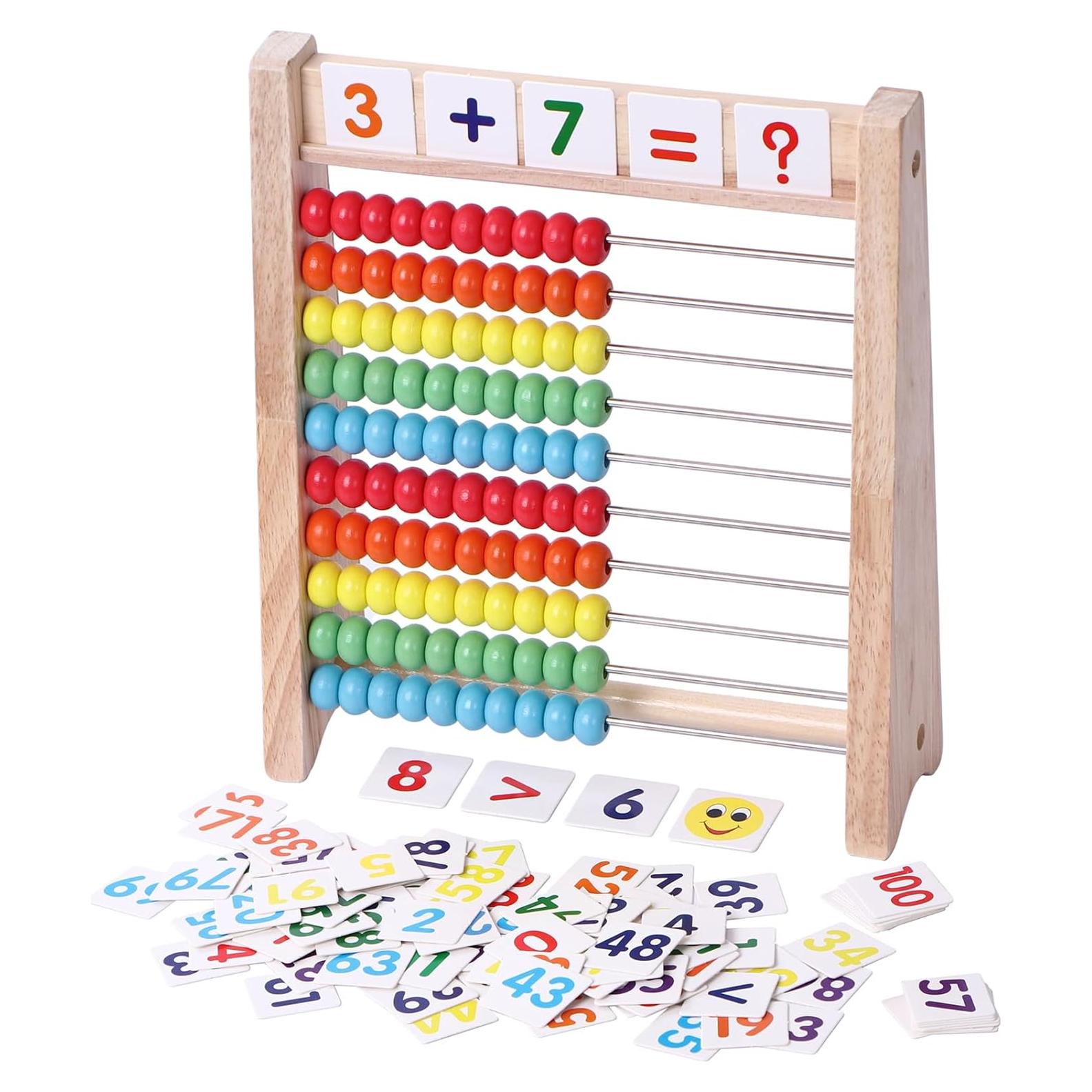 Ábaco Educativo de Madera Flzoaveus - Conteo y Matemáticas 3-7 Años