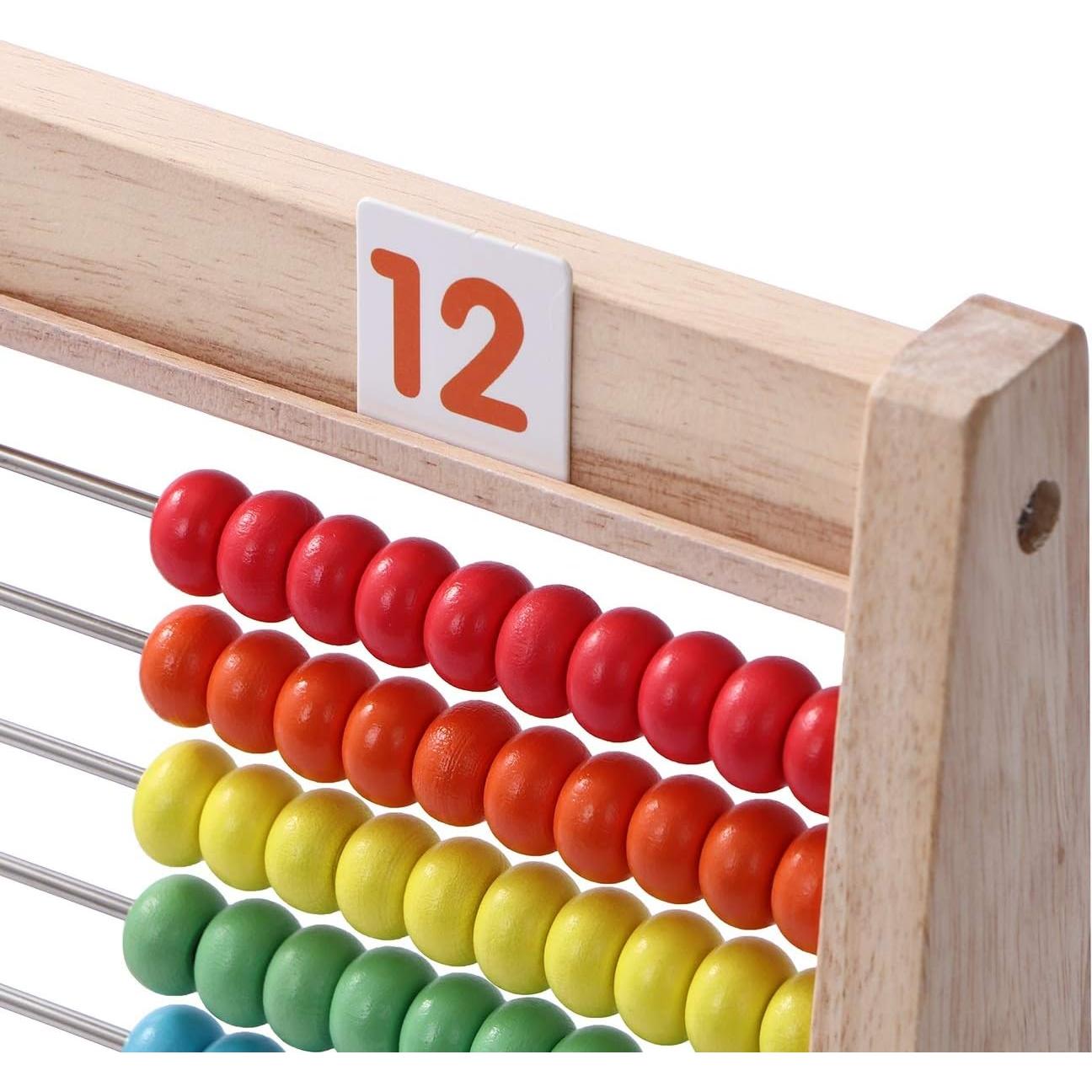 Ábaco Educativo de Madera Flzoaveus - Conteo y Matemáticas 3-7 Años