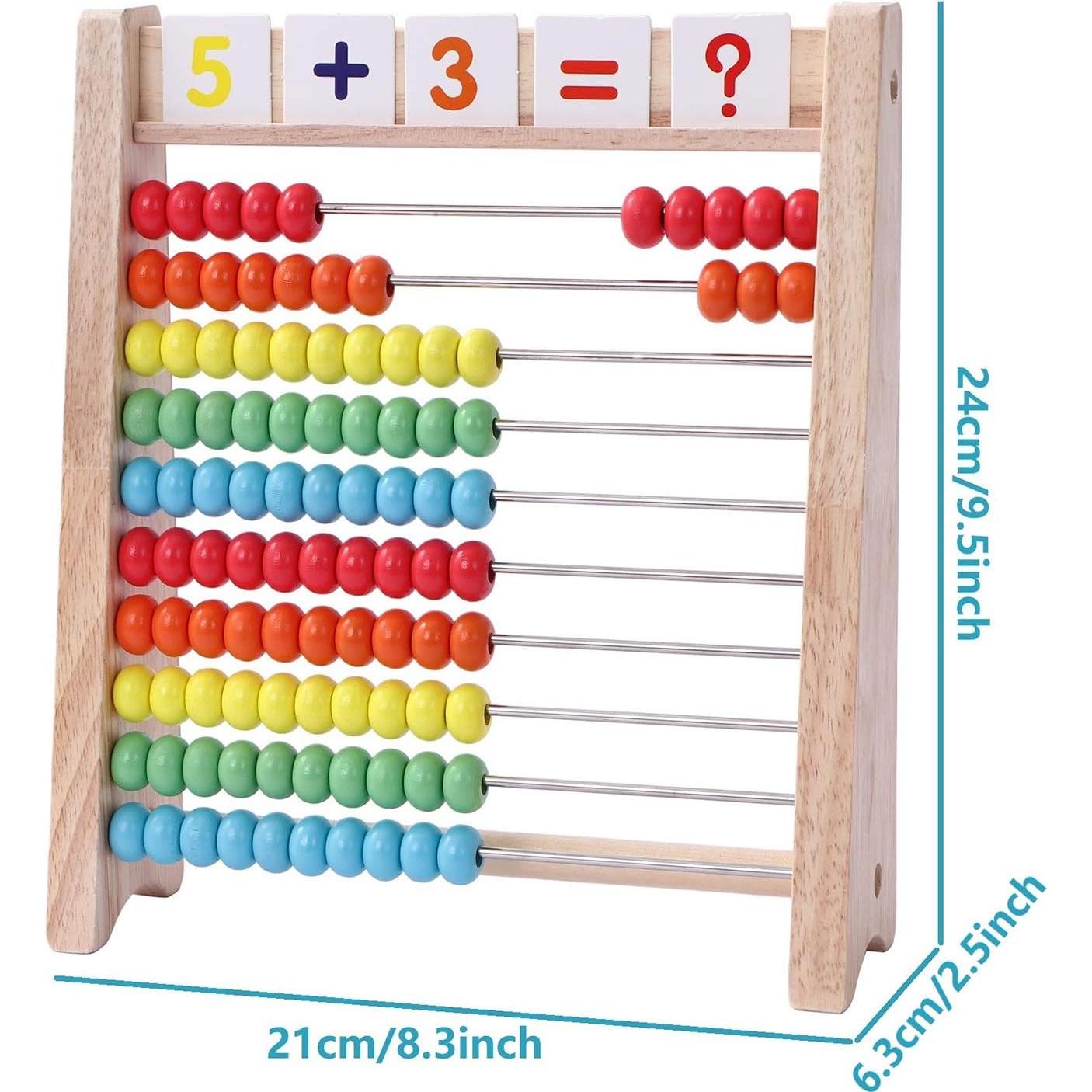 Ábaco Educativo de Madera Flzoaveus - Conteo y Matemáticas 3-7 Años