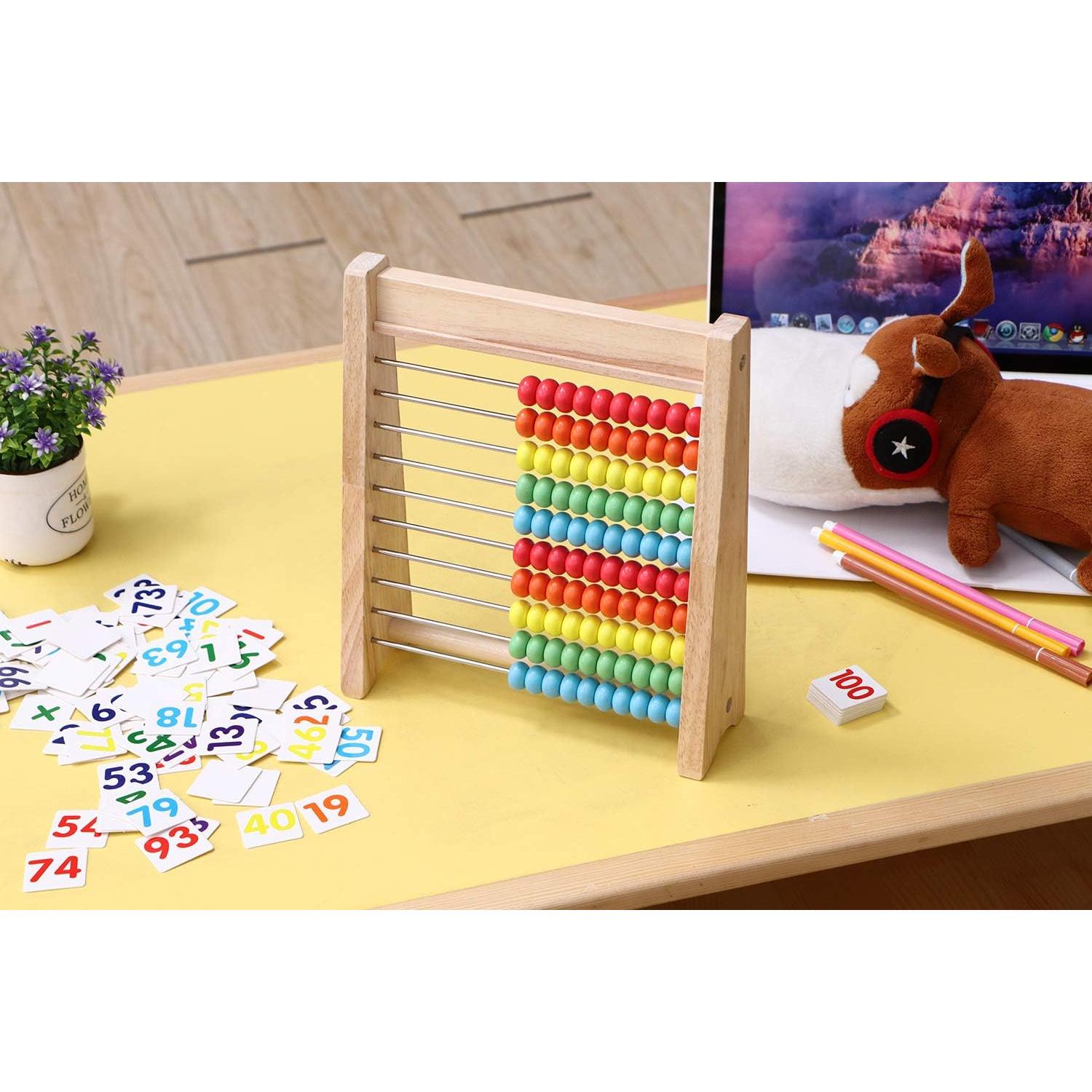 Ábaco Educativo de Madera Flzoaveus - Conteo y Matemáticas 3-7 Años