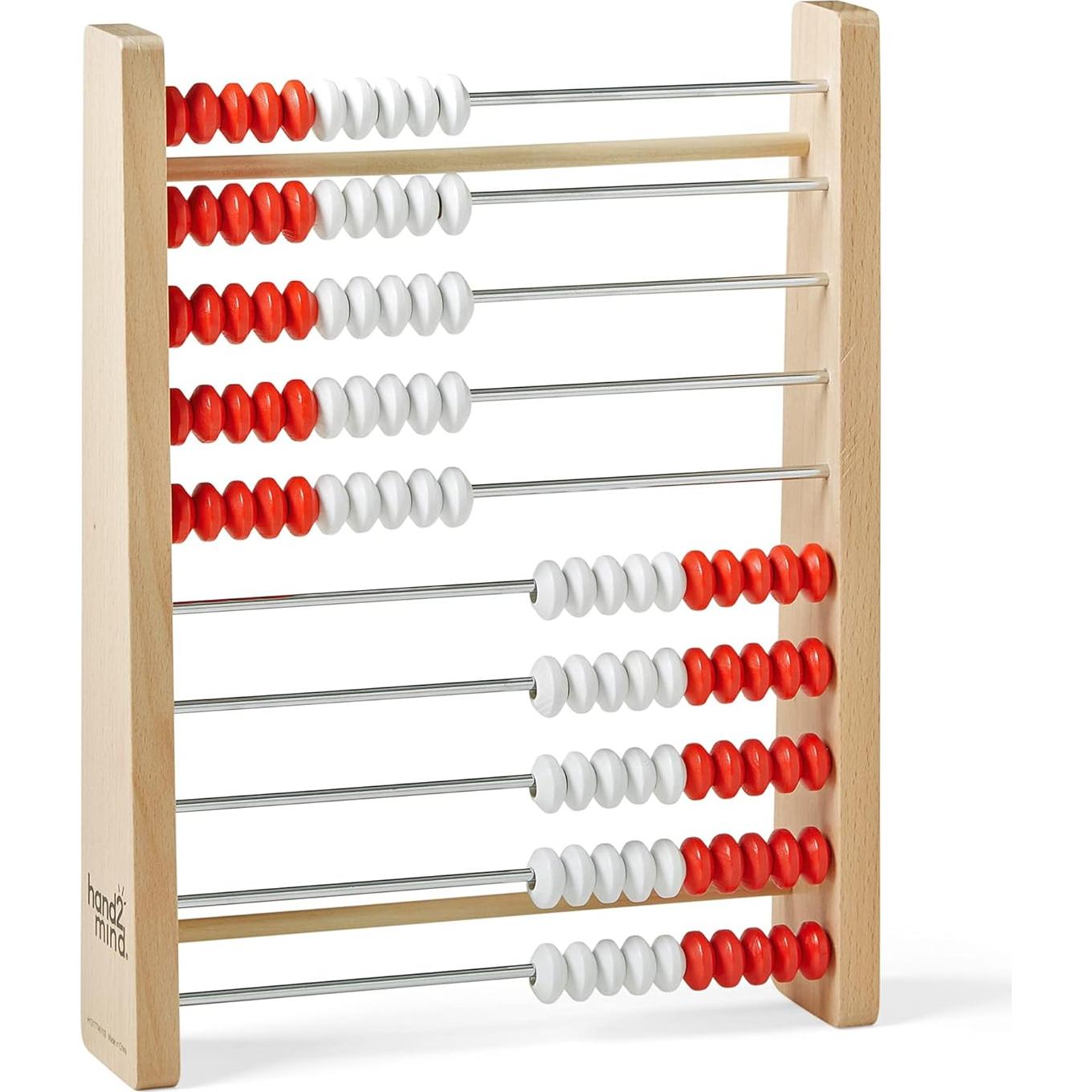 Rekenrek de Madera Hand2mind 100 Cuentas para Niños 4-10 Años