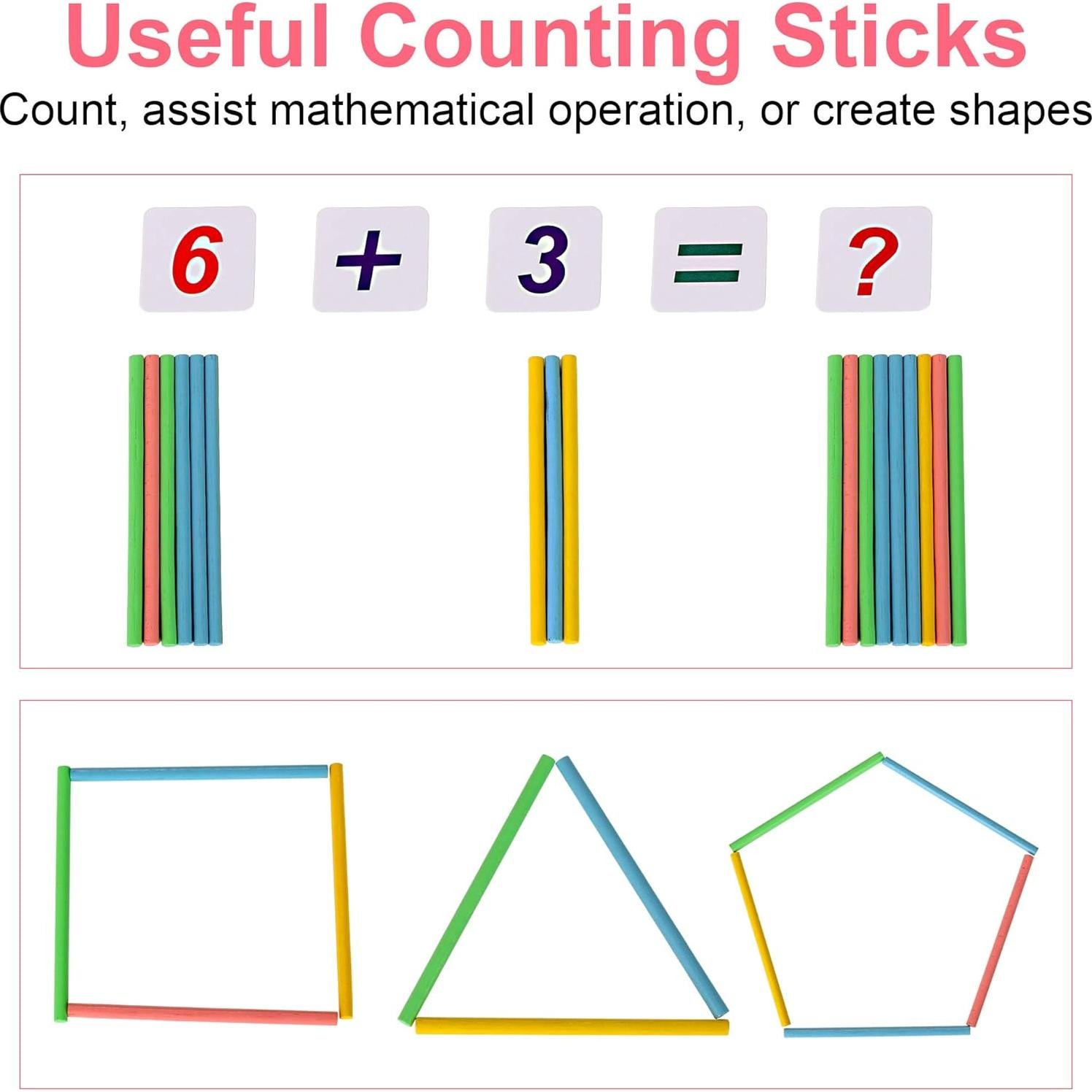 Juguete de Aprendizaje Matemático KIDWILL Abaco de Madera 10 Filas