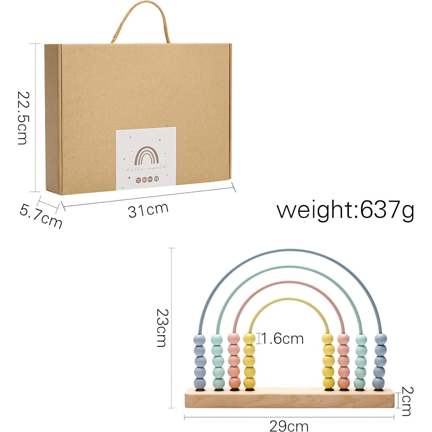 Ábaco de Madera Arcoíris ibwaae para Niños 0.59 kg