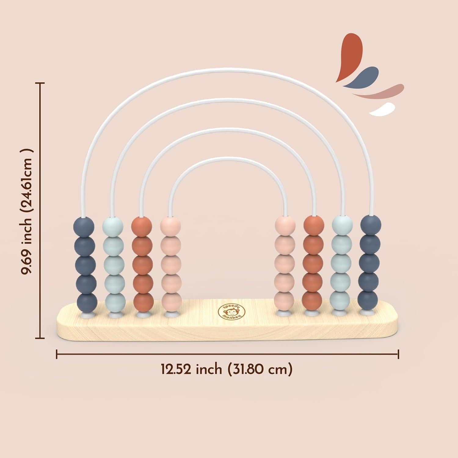 Ábaco de Madera Speedy Monkey 31.75x24.64cm Cuentas Coloridas