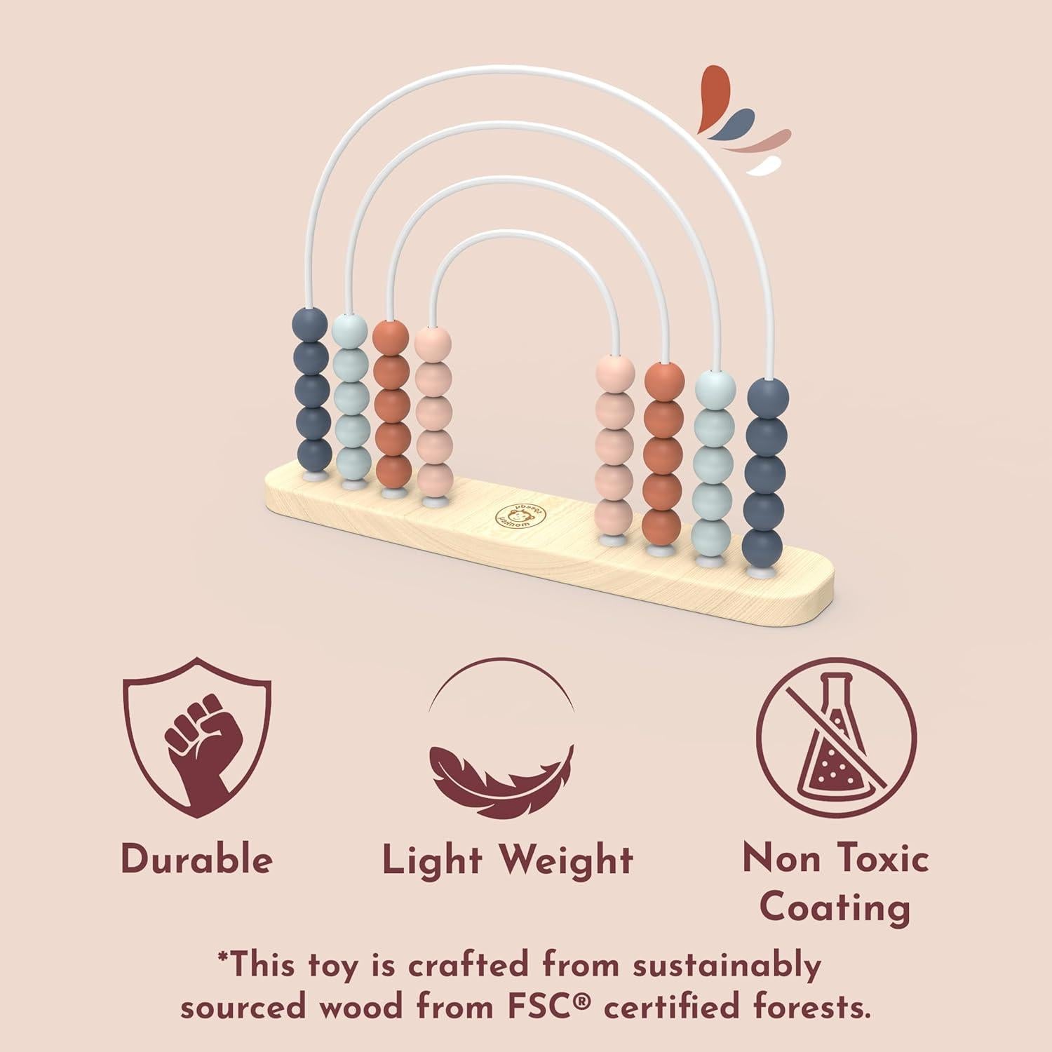 Ábaco de Madera Speedy Monkey 31.75x24.64cm Cuentas Coloridas