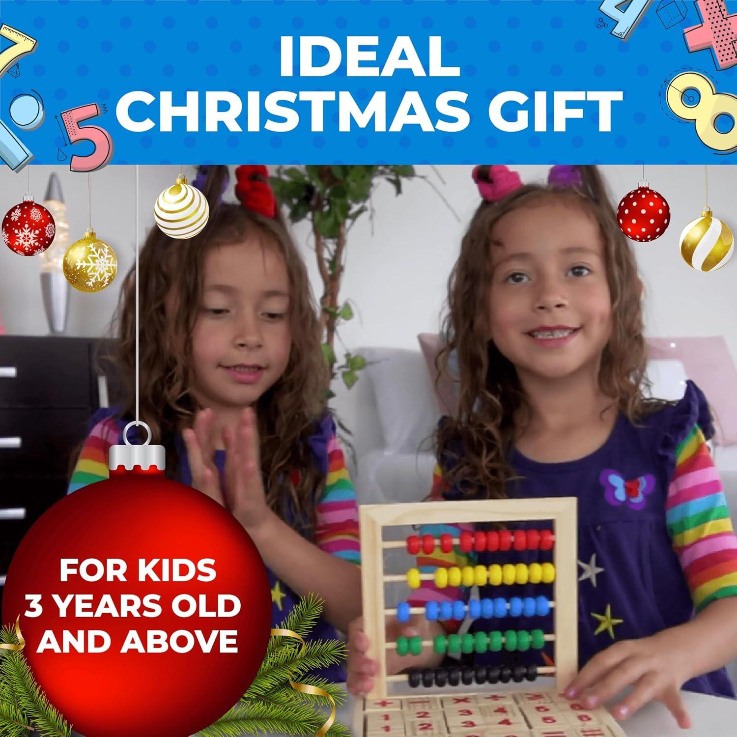 Ábaco Toysery de Madera para Niños 3-5 Años, 50 Perlas