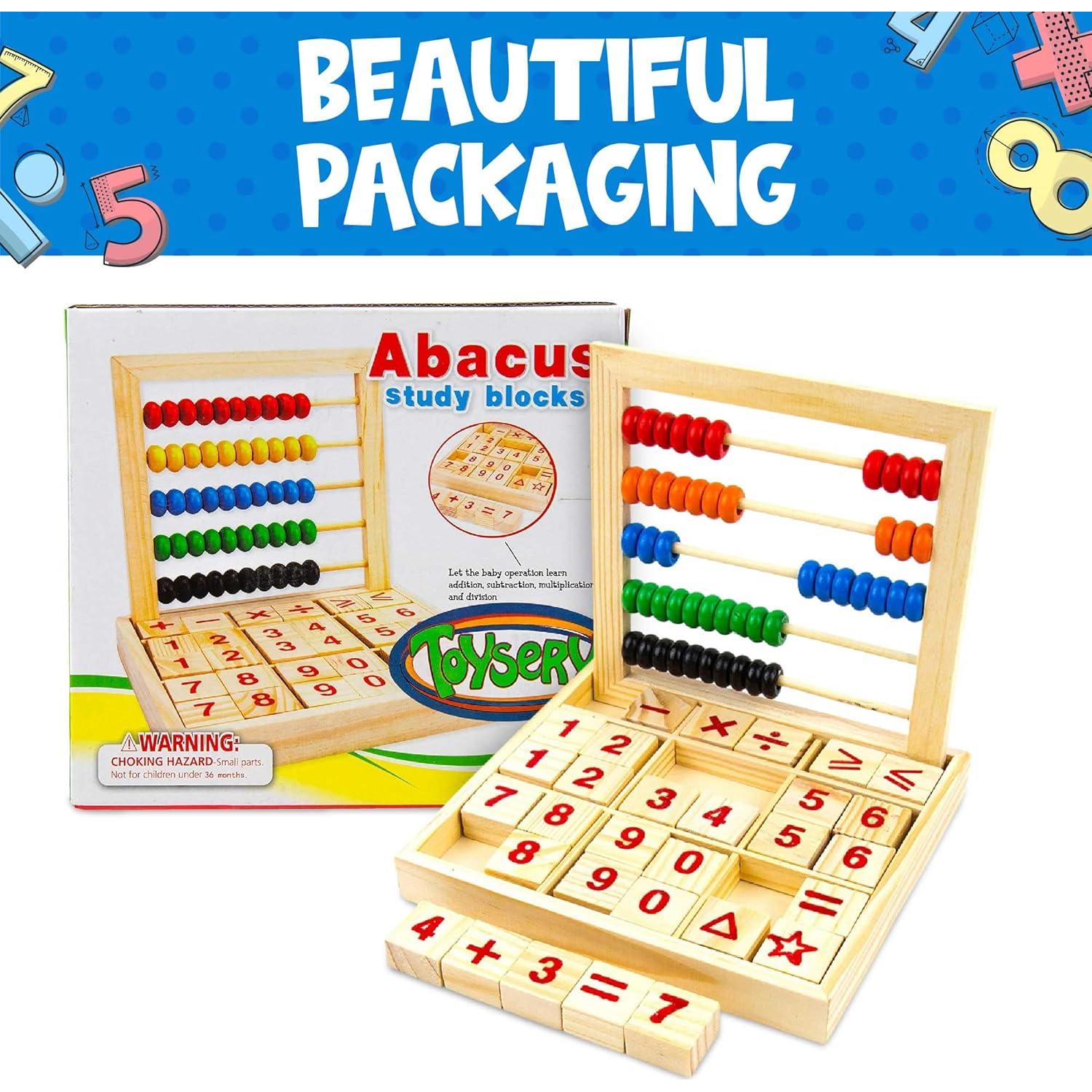 Ábaco Toysery de Madera para Niños 3-5 Años, 50 Perlas