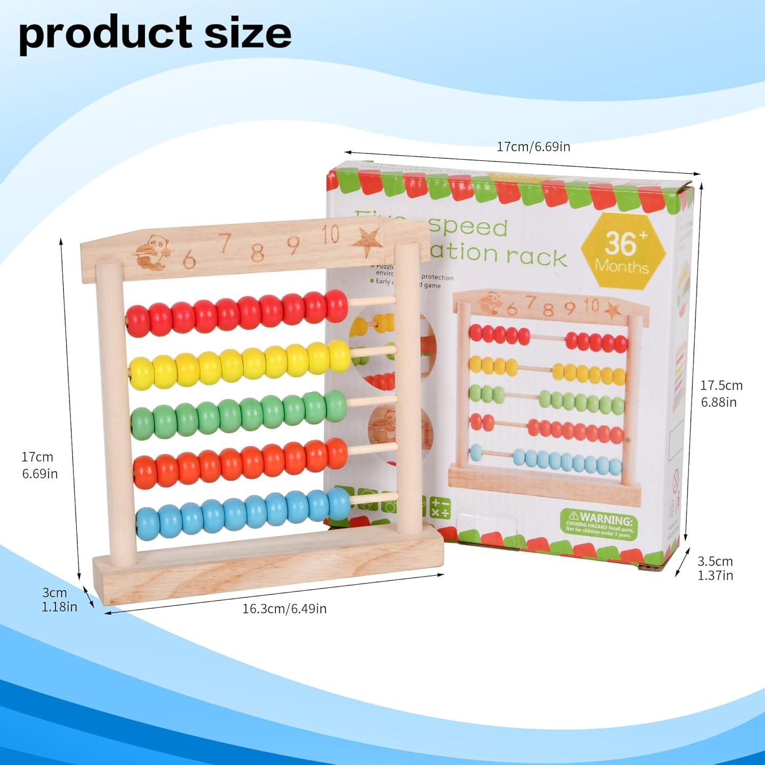 Ábaco de Madera WNWL para Aprendizaje Infantil 14.1x5.1cm