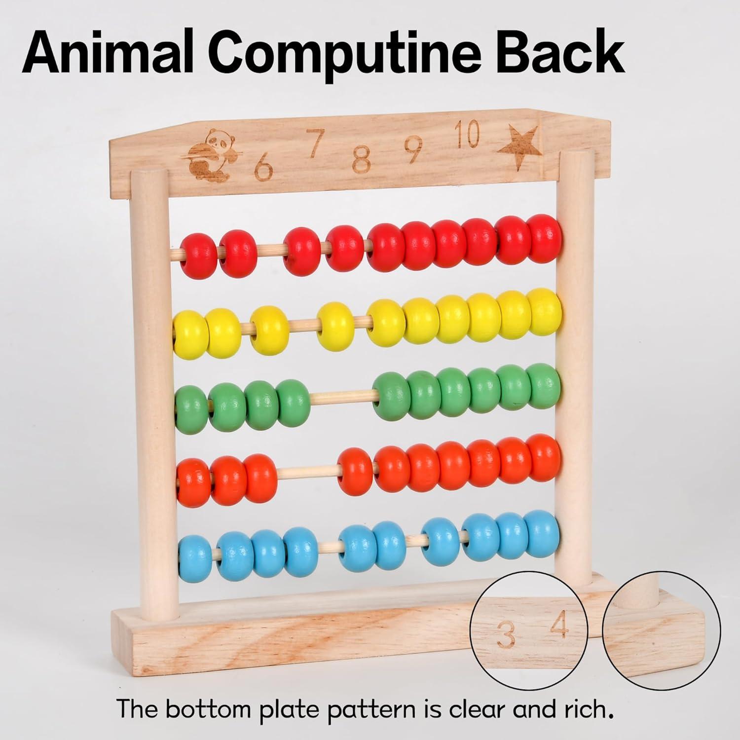 Ábaco de Madera WNWL para Aprendizaje Infantil 14.1x5.1cm