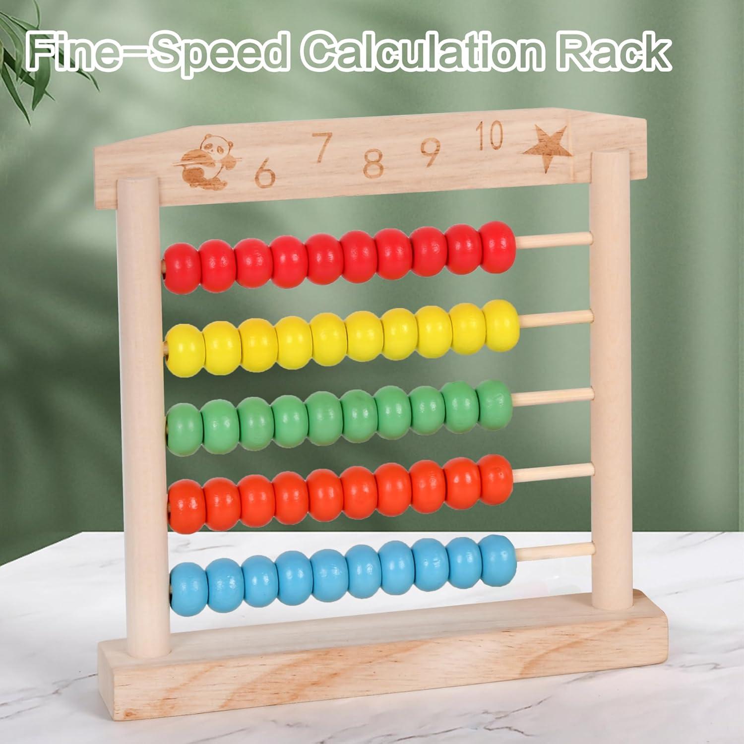 Ábaco de Madera WNWL para Aprendizaje Infantil 14.1x5.1cm