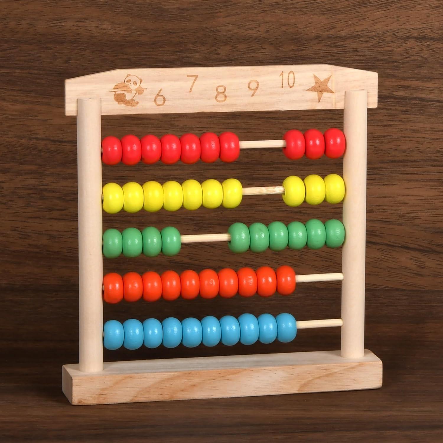 Ábaco de Madera WNWL para Aprendizaje Infantil 14.1x5.1cm