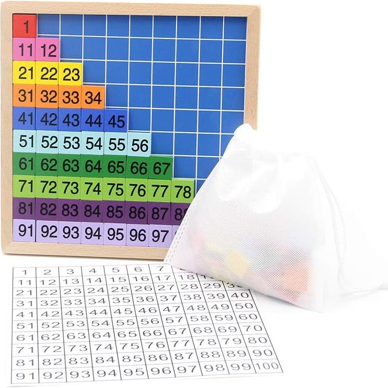 Tablero de Aprendizaje Matemático de Madera MerryHeart 1-100