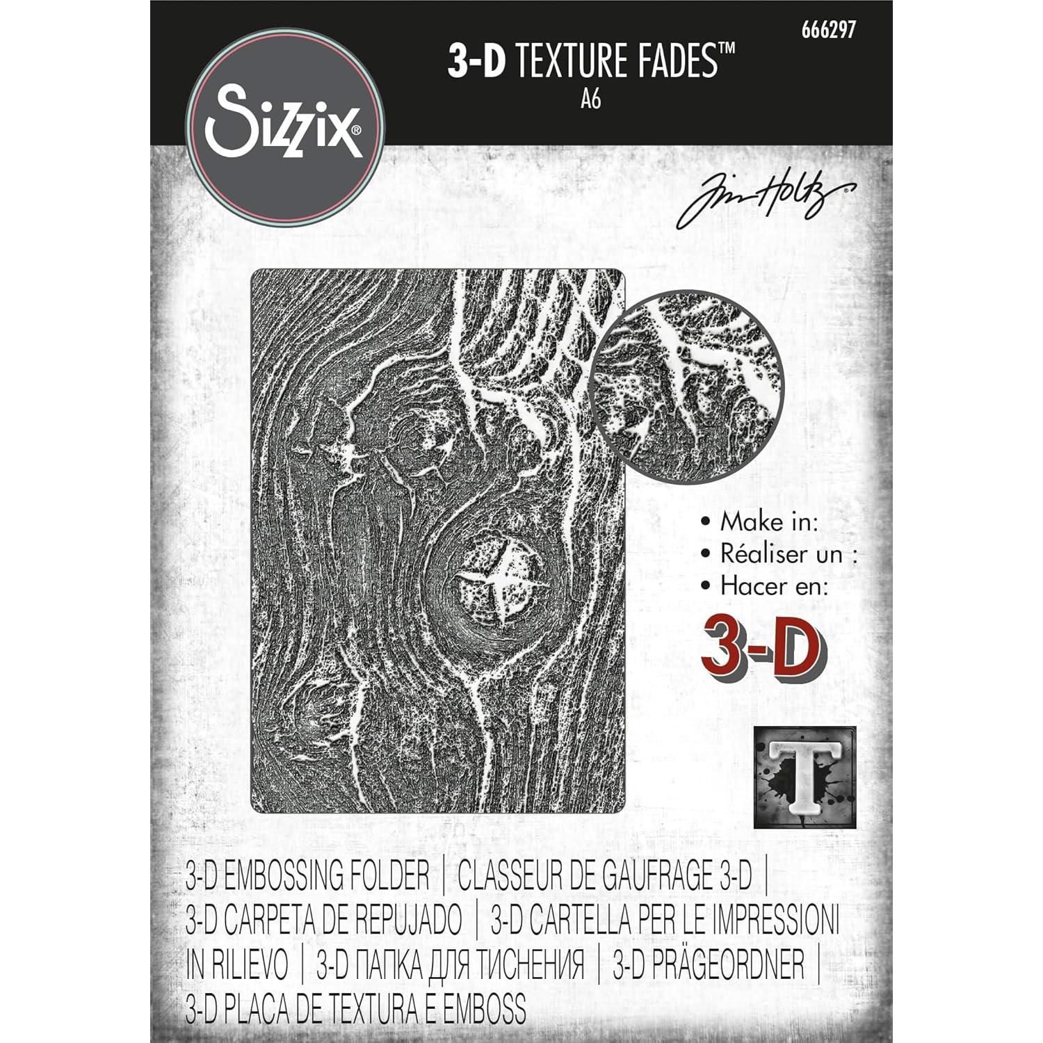 Carpeta de Embossing 3D Sizzix Madera Tim Holtz 15.88x10.80cm