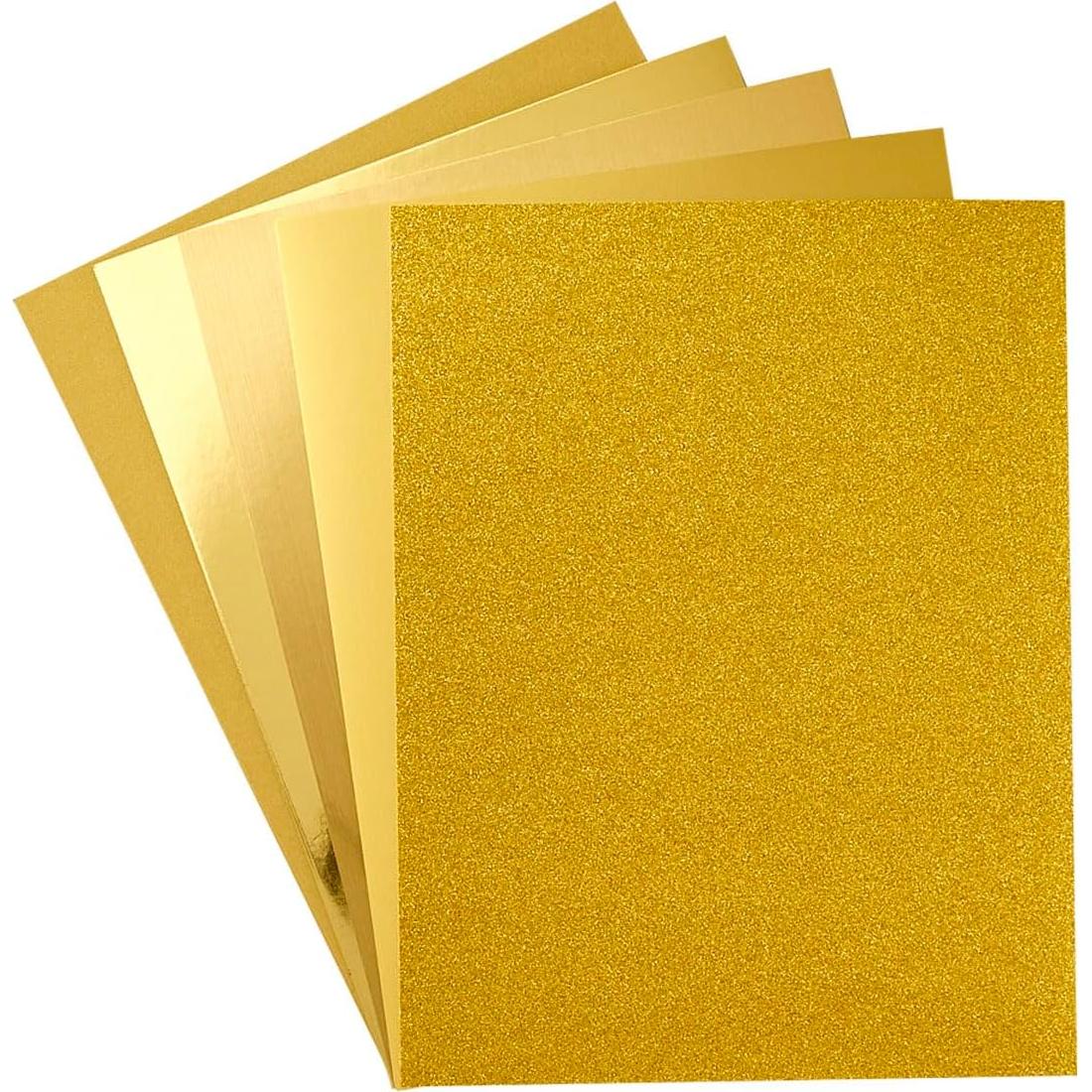 Paquete de Cartulina Dorada Spellbinders 15 Hojas 21.6x37.9cm