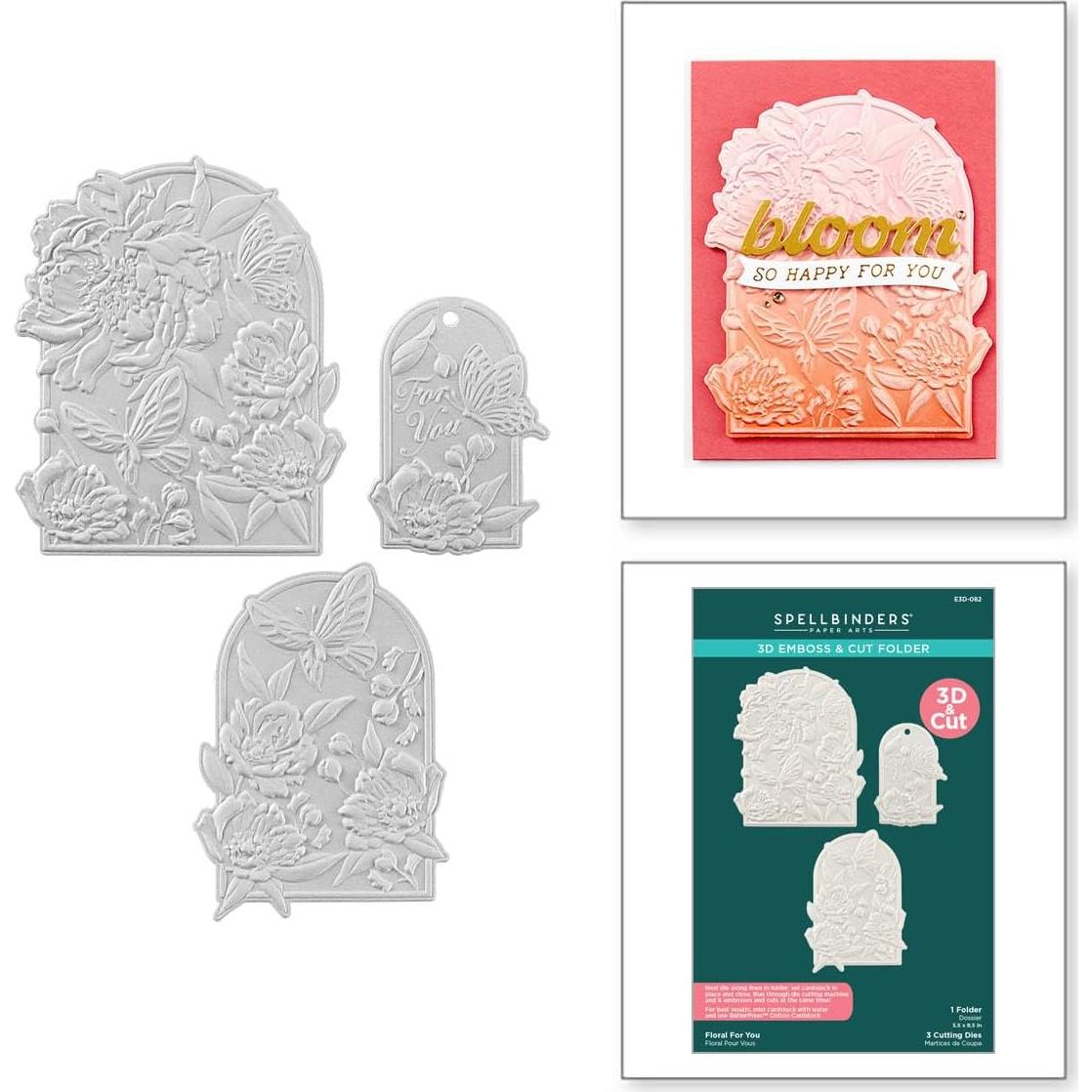 Carpeta de Embossing 3D Floral Spellbinders 14x21.6 cm