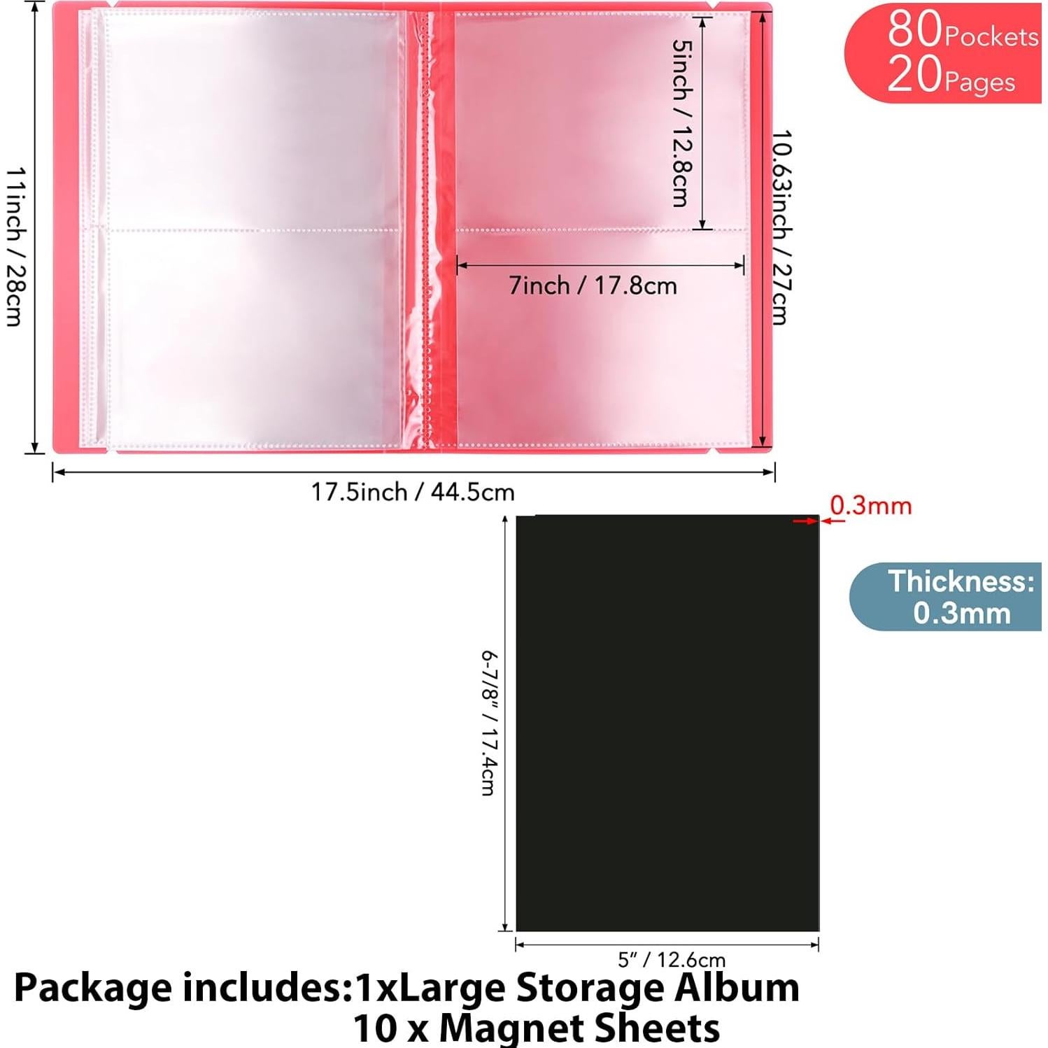 Álbum de Almacenamiento CYFUN DESIGN con 80 Bolsillos Rojo