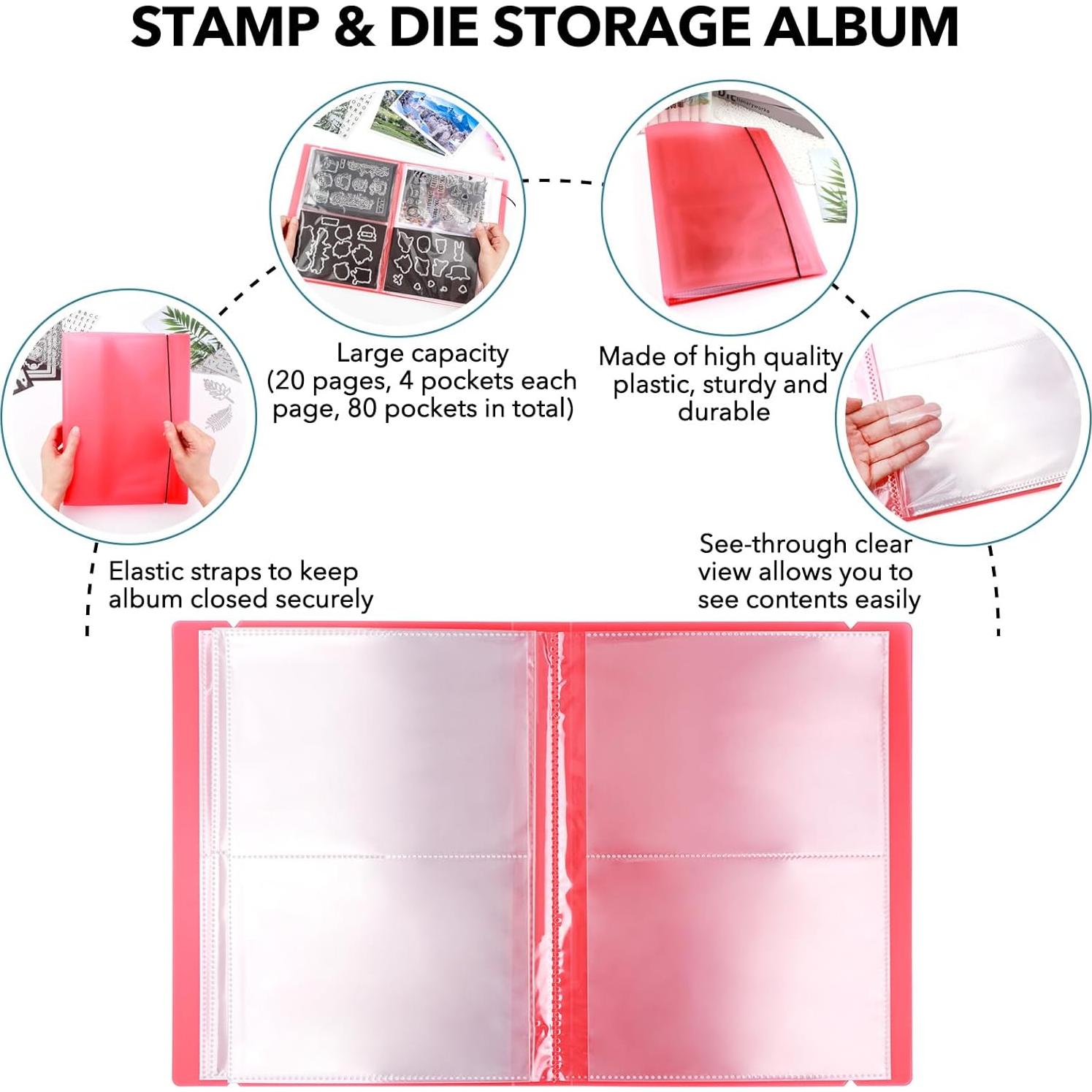 Álbum de Almacenamiento CYFUN DESIGN con 80 Bolsillos Rojo