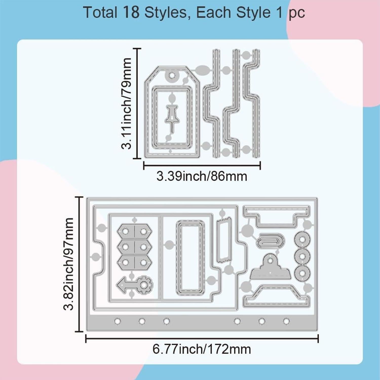 Troqueles de Corte GLOBLELAND para Scrapbooking 8.4x17 cm