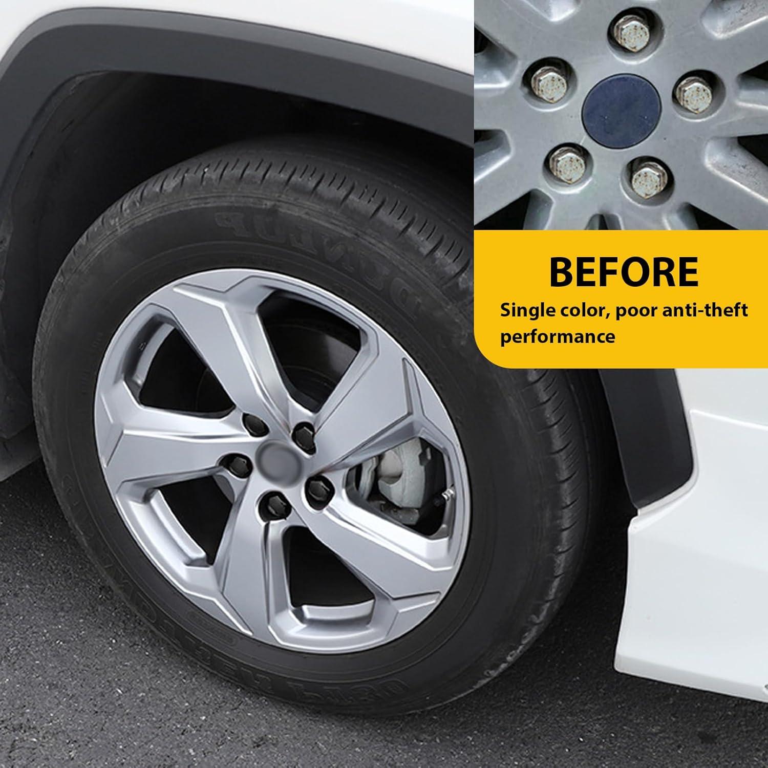 Cubiertas de Tuercas de Rueda UGSHY 21 PCS 19mm Antirrobo Negro