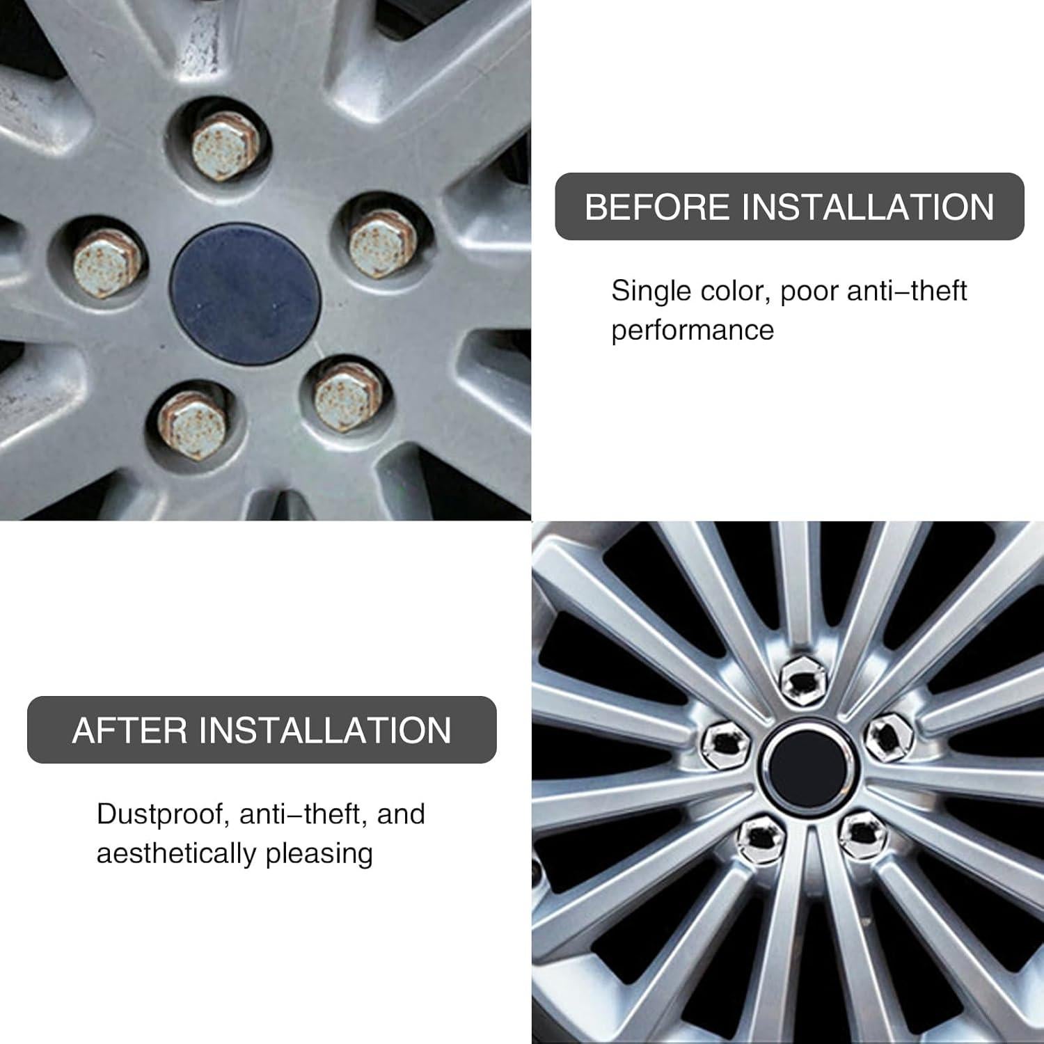 Tapa de Tornillo para Neumáticos Fogfar 21 PCS Plata 17mm