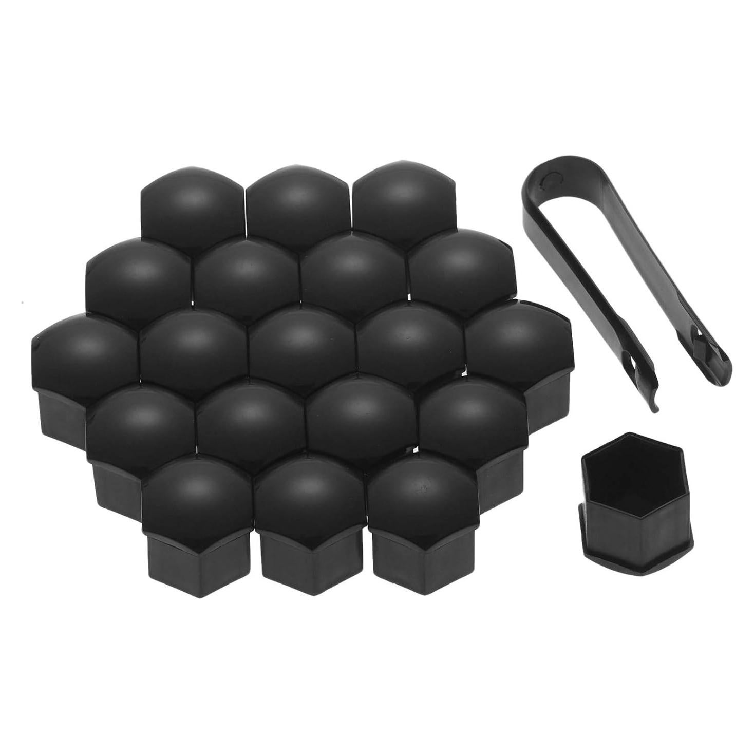 Tapas de Tuerca de Rueda Mtsooning 21mm - 21 Pcs Negro