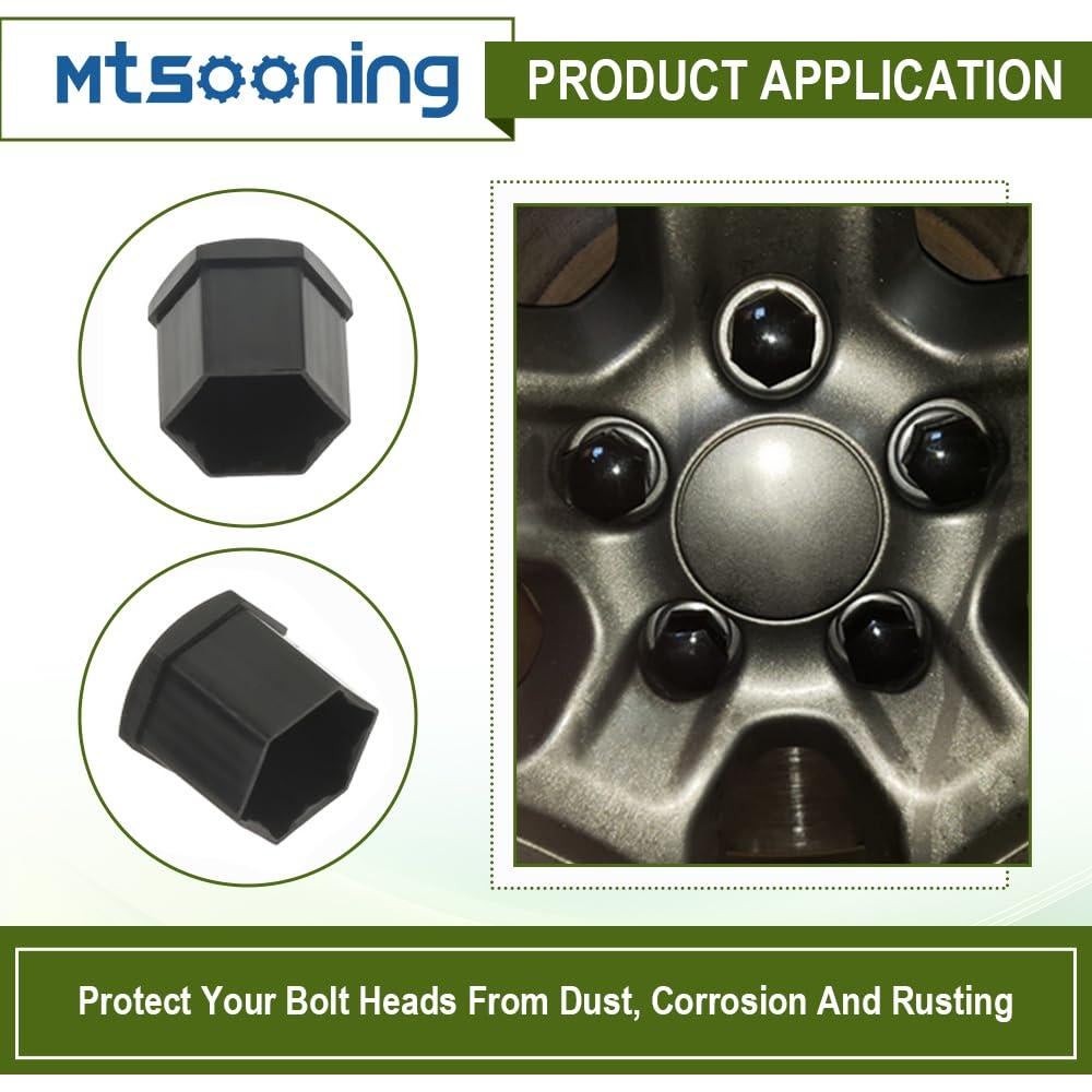 Tapas de Tuerca de Rueda Mtsooning 21mm - 21 Pcs Negro