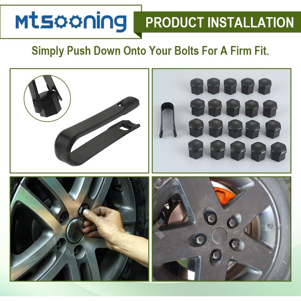 Tapas de Tuerca de Rueda Mtsooning 21mm - 21 Pcs Negro