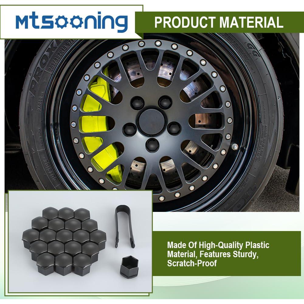Tapas de Tuerca de Rueda Mtsooning 21mm - 21 Pcs Negro