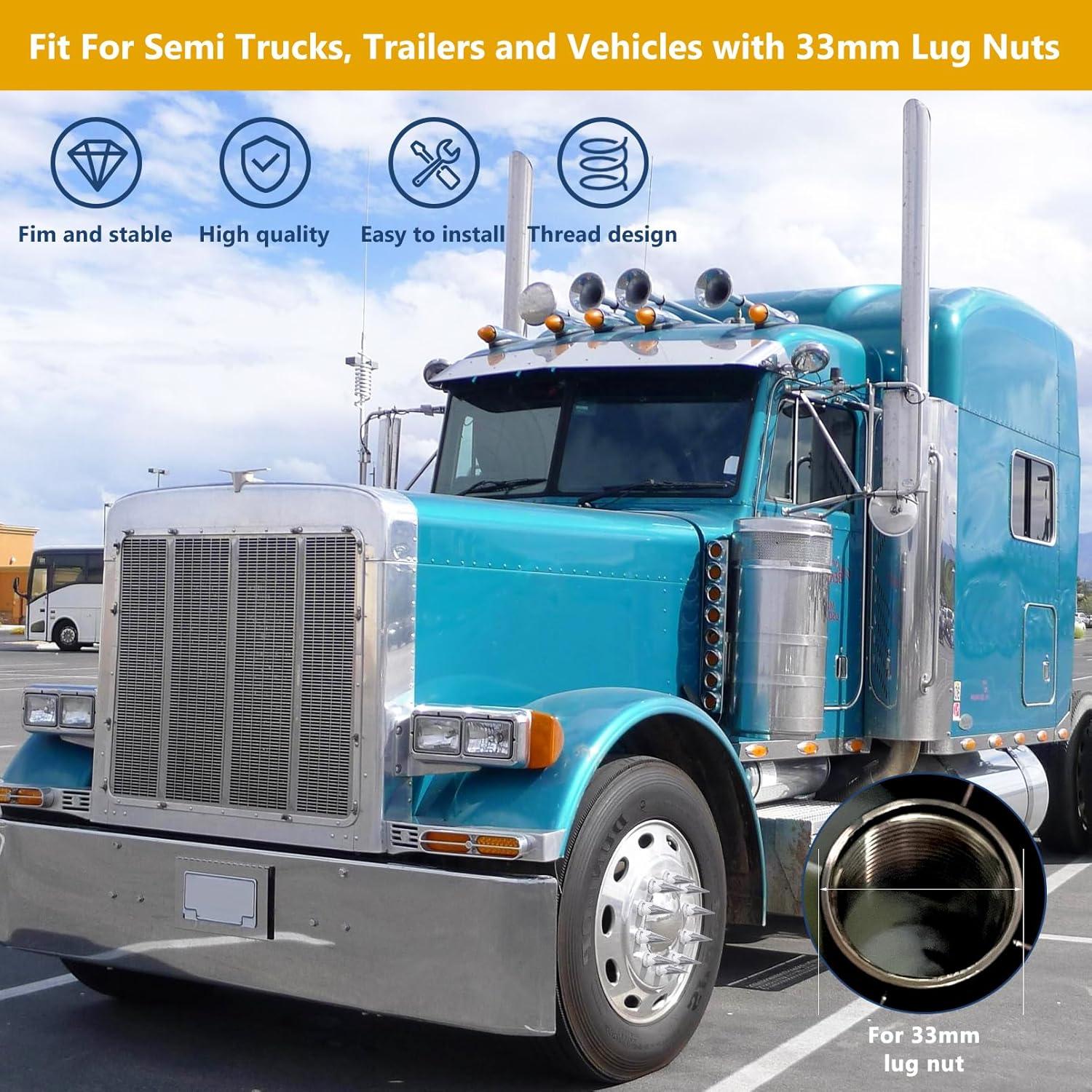 Paquete de 20 Cubiertas de Tuercas de Picos Grandroad 33mm