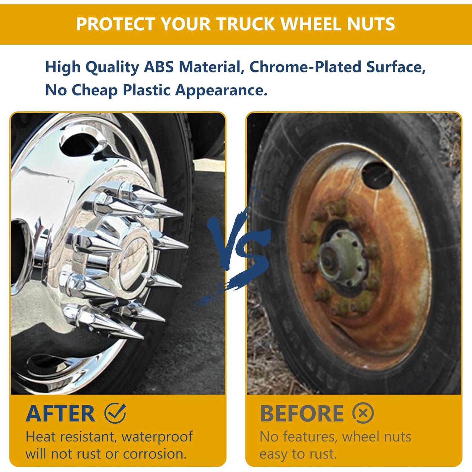 Paquete de 20 Cubiertas de Tuercas de Picos Grandroad 33mm