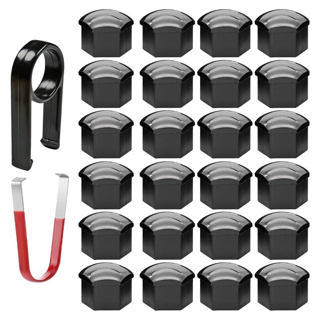 24 Tapas de Tuerca de Rueda 17mm Gebildet + Herramientas