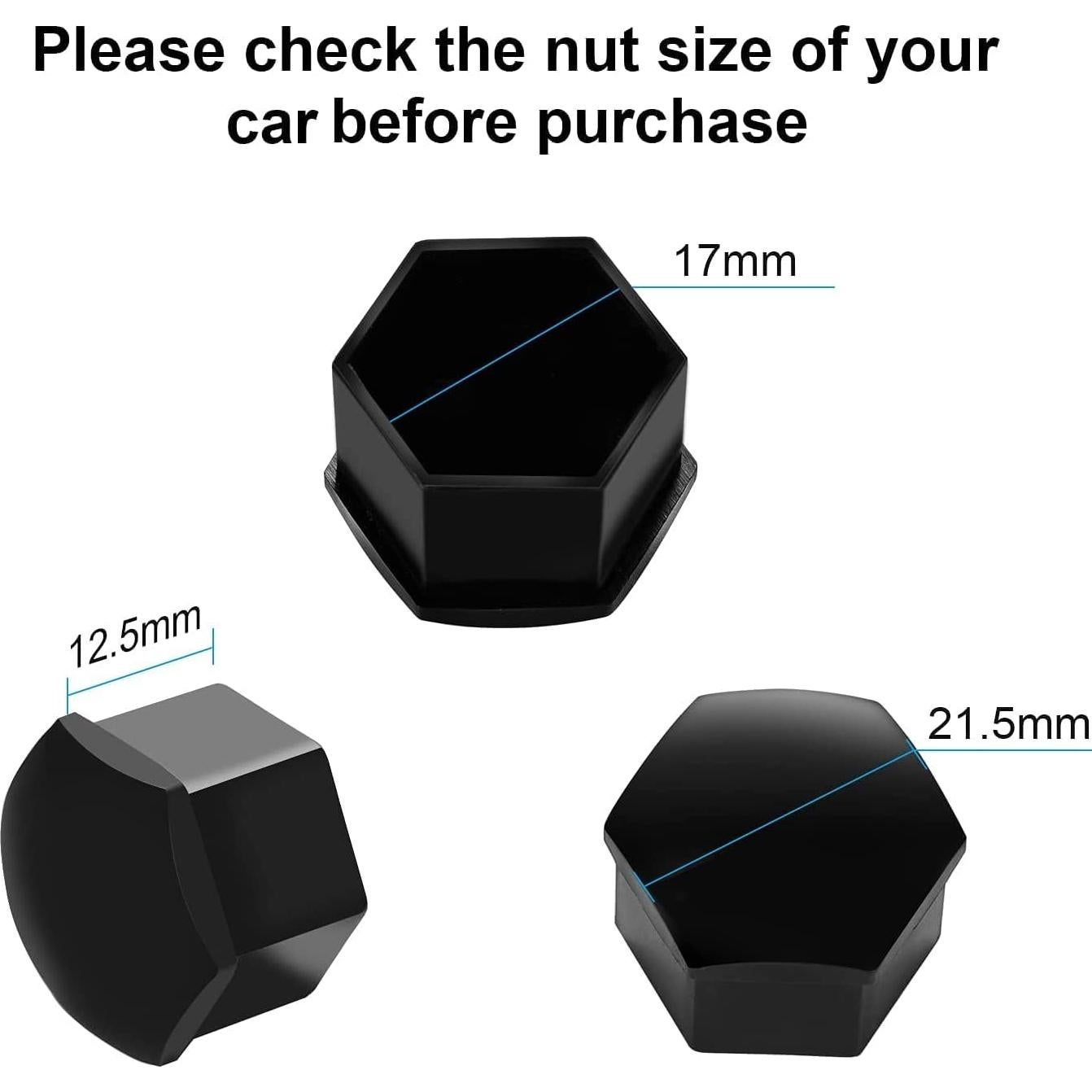 24 Tapas de Tuerca de Rueda 17mm Gebildet + Herramientas