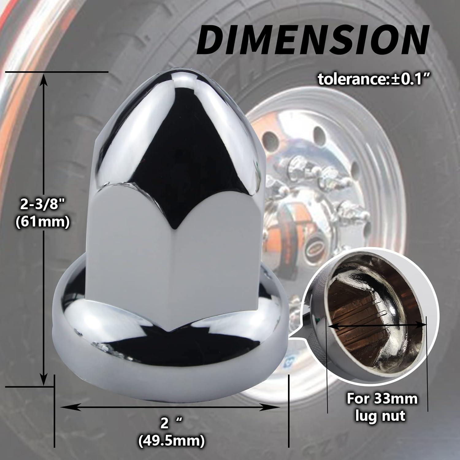 Cubiertas de tuercas de perno 33mm iBroPrat ABS Cromo - Paquete 20