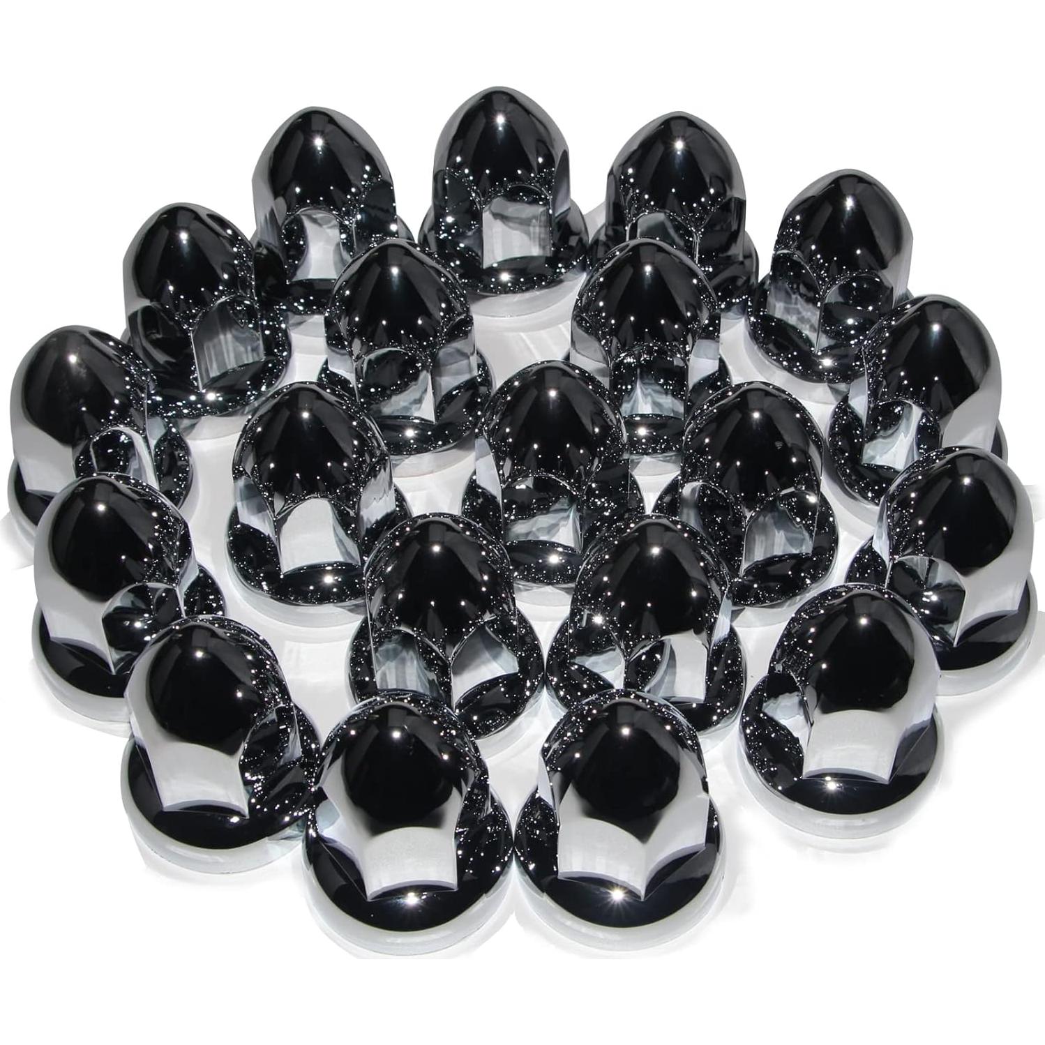 Cubiertas de tuercas de perno 33mm iBroPrat ABS Cromo - Paquete 20