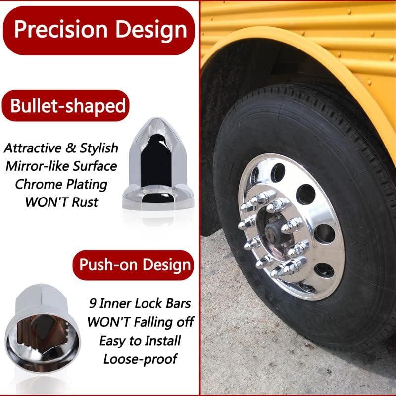 Cubiertas de Tuercas 33mm Podoy ABS Cromadas - Paquete de 60
