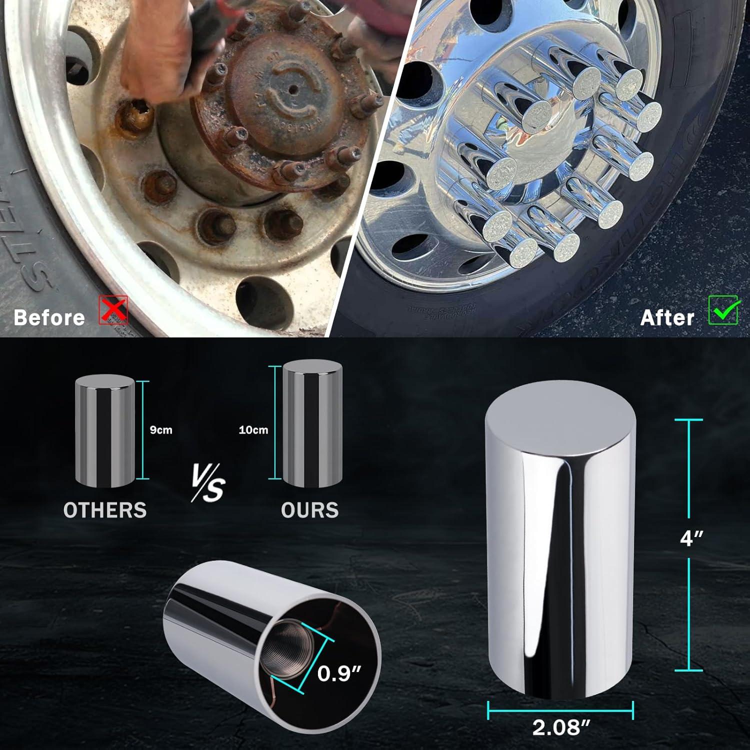 Kit de Cubiertas de Tuercas CheeMuii 72 Pcs 33mm Cromadas