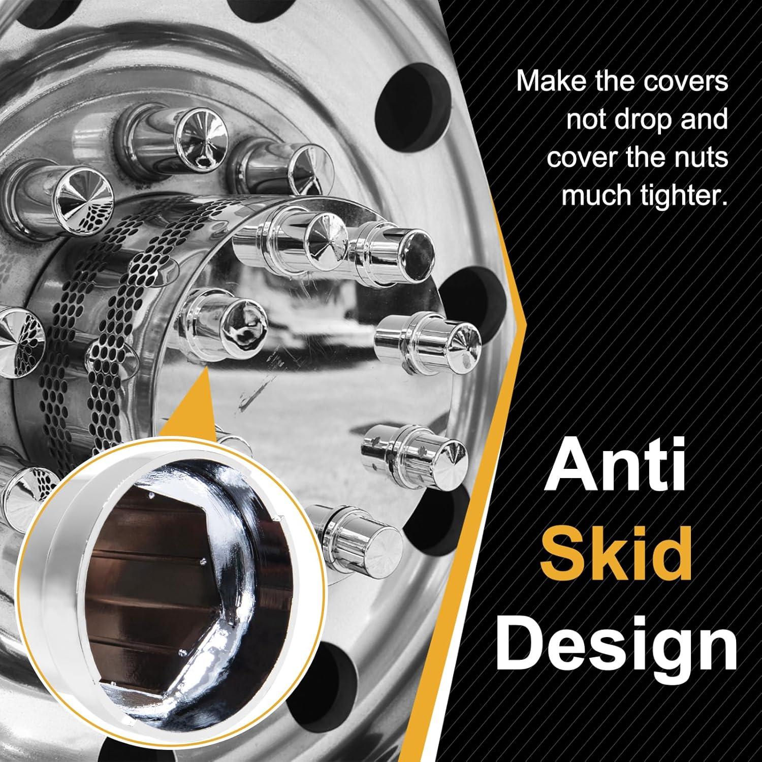 60 Cubiertas de Tuercas de Llantas HQALTY 33mm Cromadas ABS