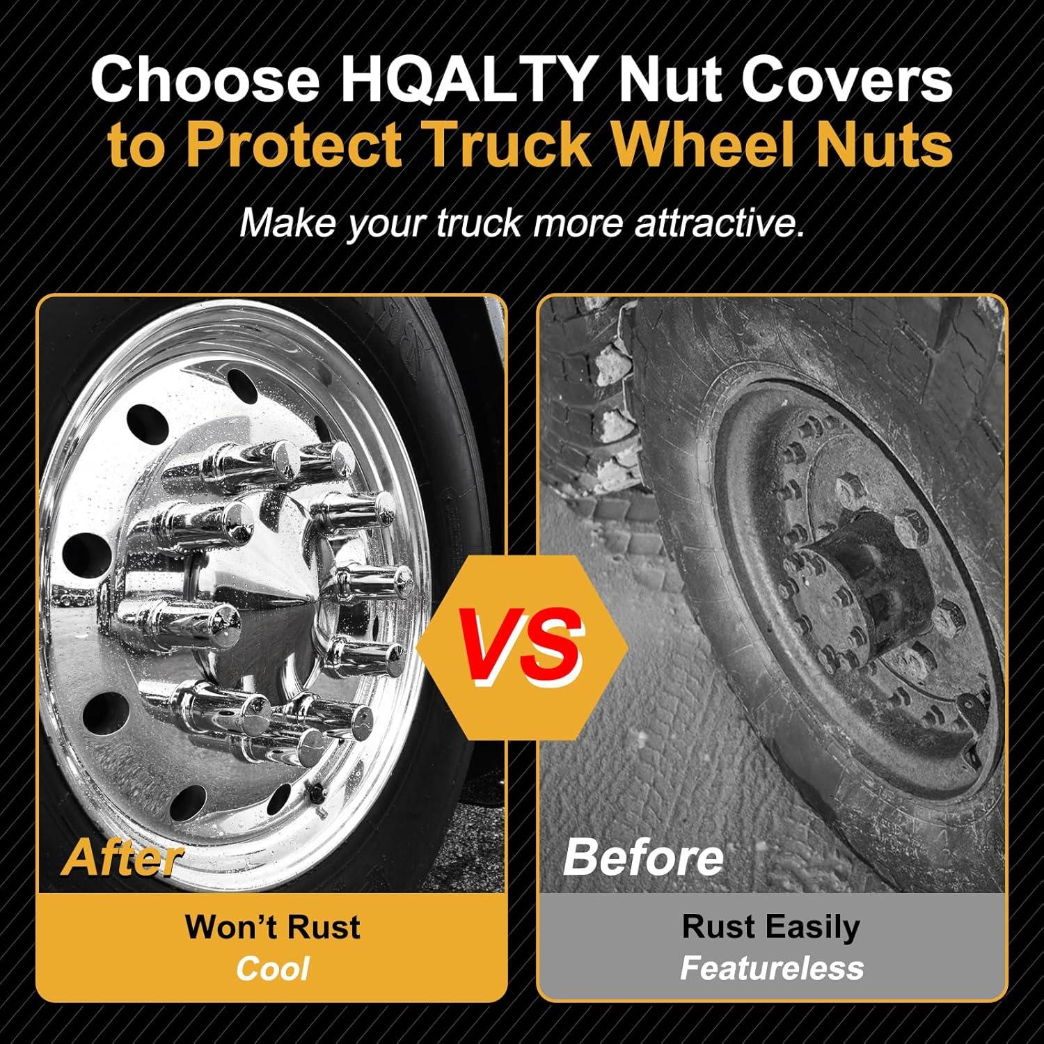 60 Cubiertas de Tuercas de Llantas HQALTY 33mm Cromadas ABS